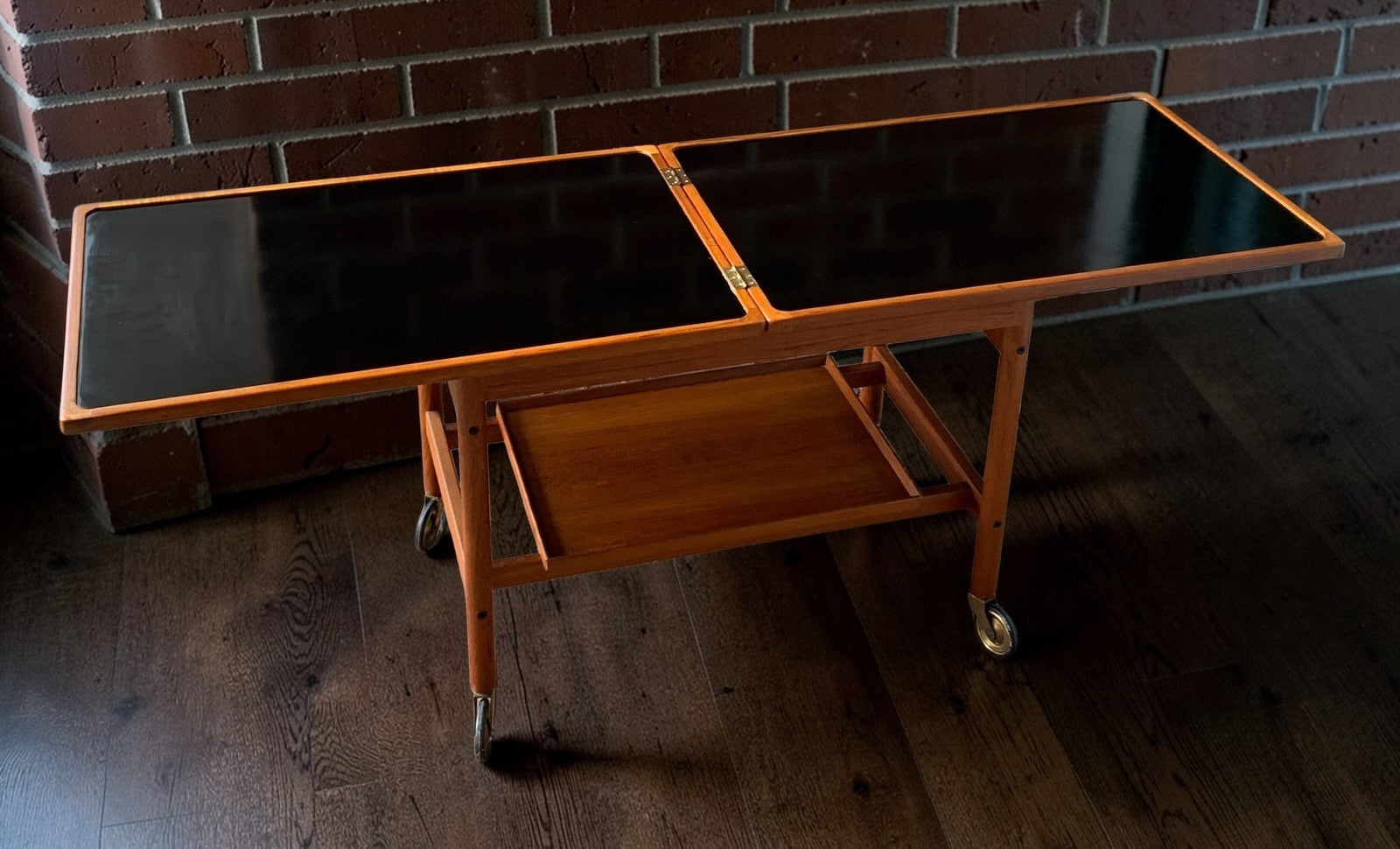 Kurt Østervig Model 112 Extendable Bar Cart, Danish Teak & Formica, Jason Mobler