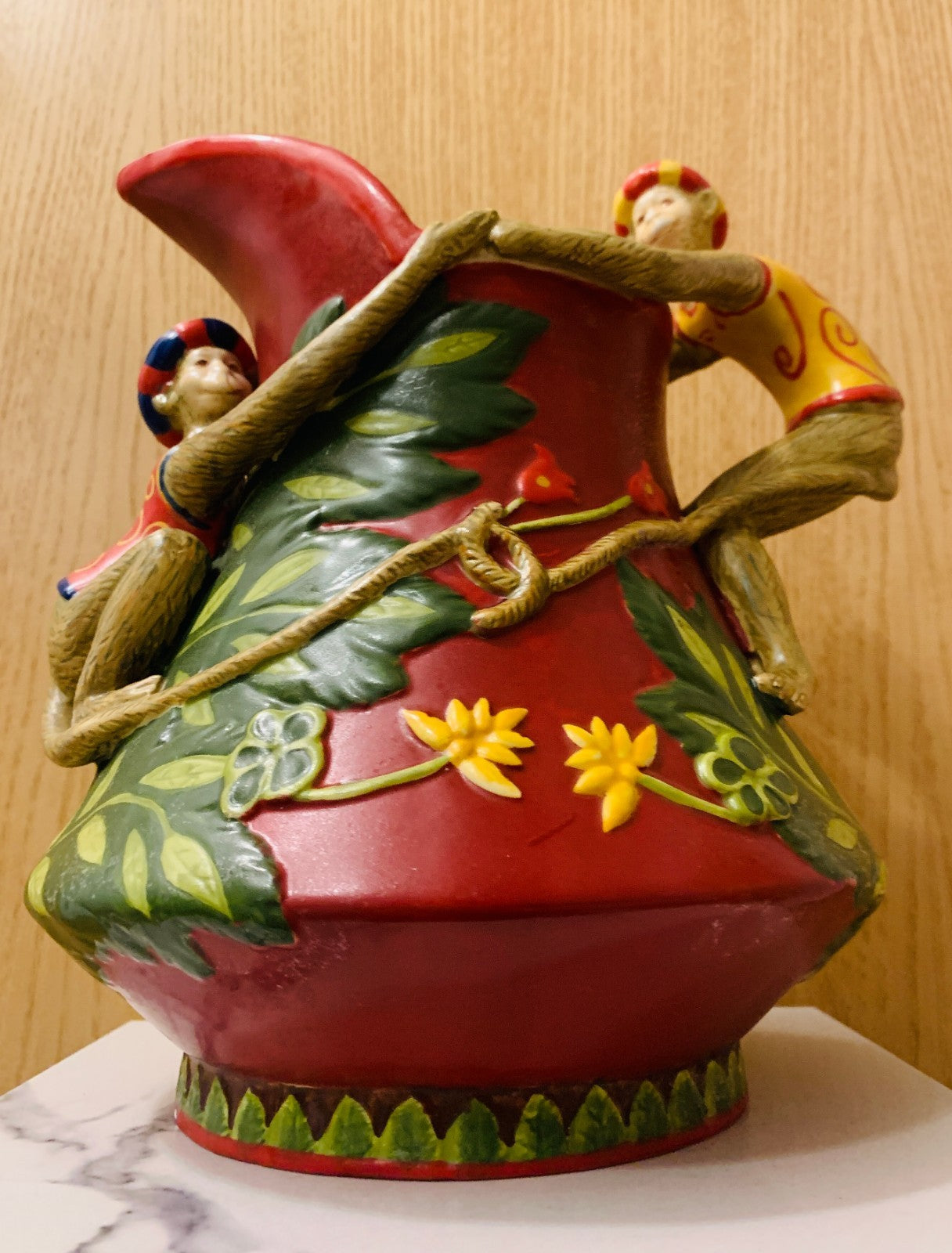 Striking Decorative Monkey Pitcher / Jug (Majolica Minton Style Tribute)