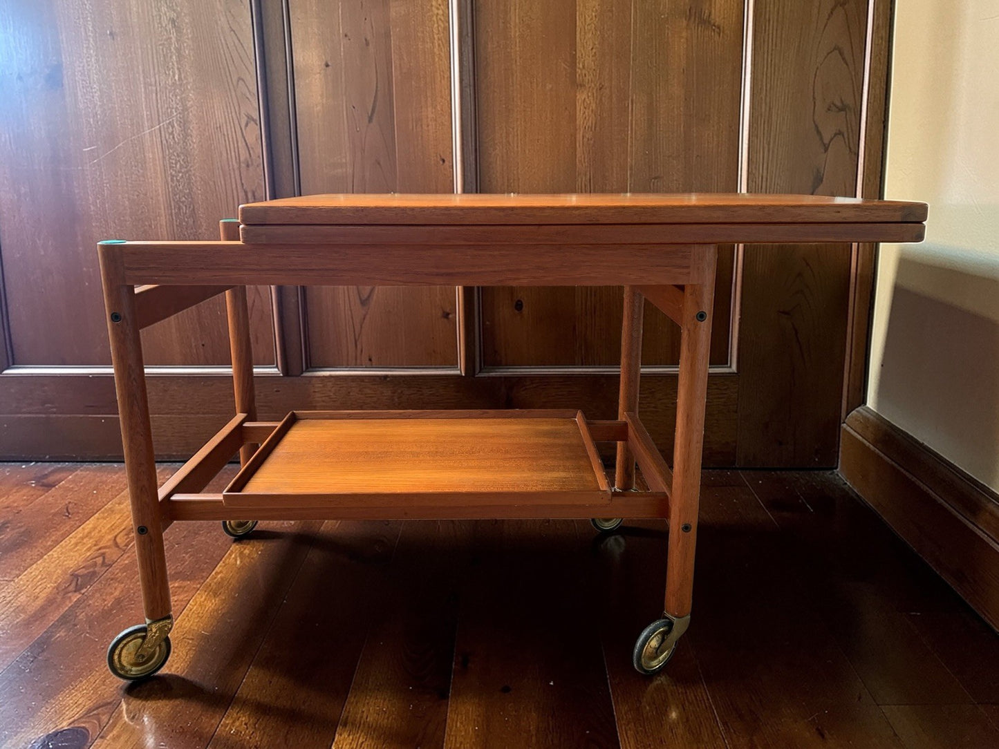 Kurt Østervig Model 112 Extendable Bar Cart, Danish Teak & Formica, Jason Mobler