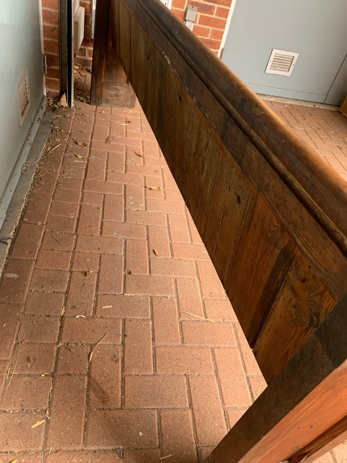 Authentic Antique Victorian Pitch Pine Church Pew, Bench Seating, Numbered 42!