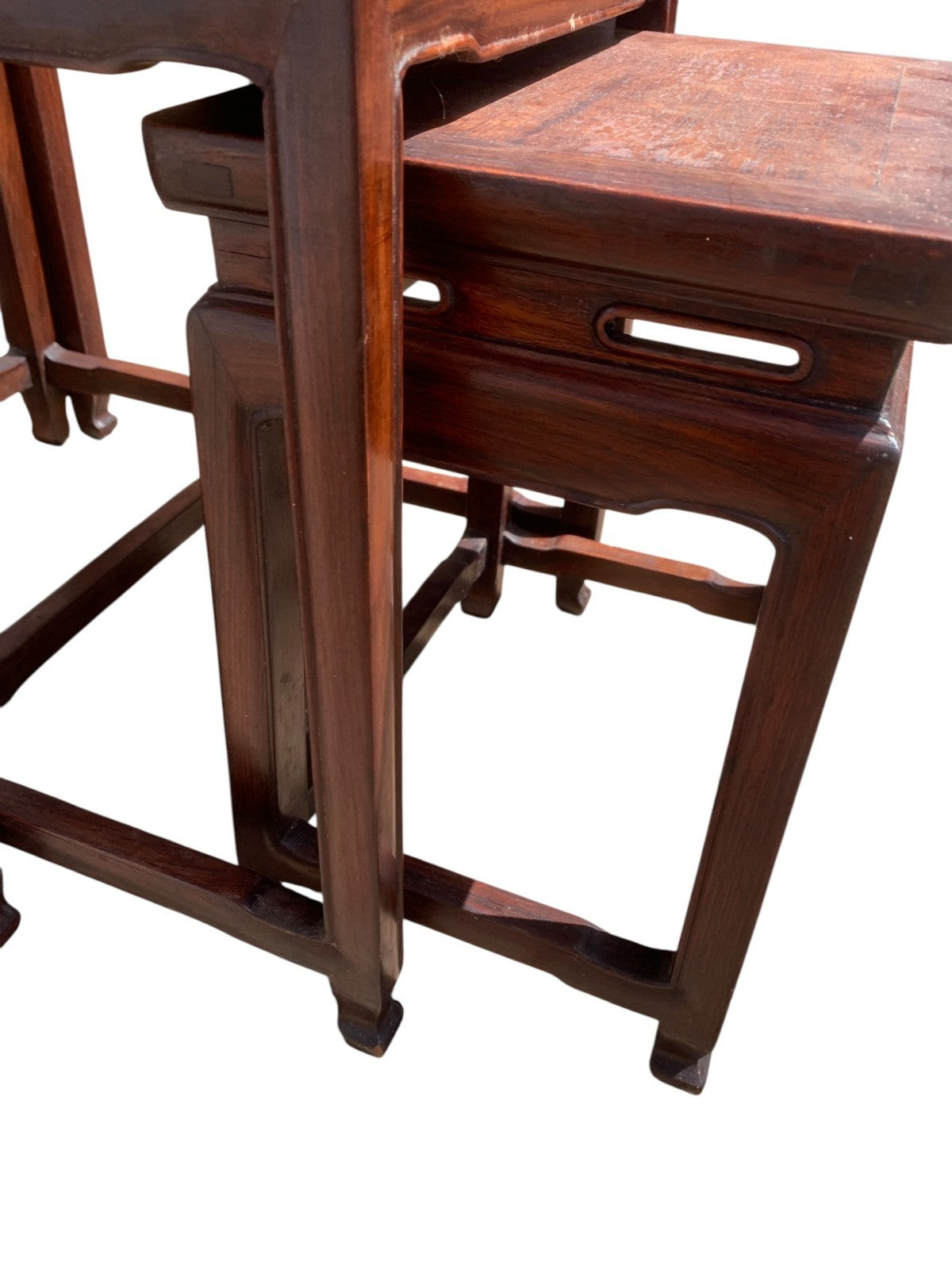 Antique Chinese Qing Dynasty (Tongzhi 1856-1875) Nest of Four Hardwood Tables
