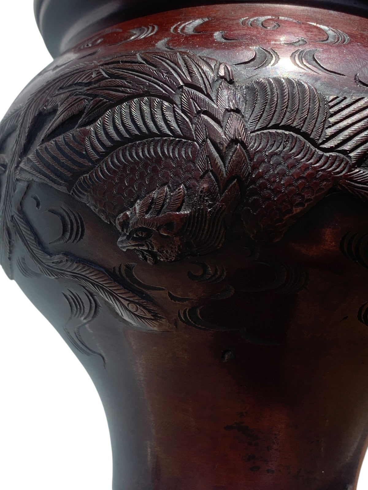 Antique Japanese Meiji Bronze Floor Lamp Base Oriental Dragon Turtle Light c1890
