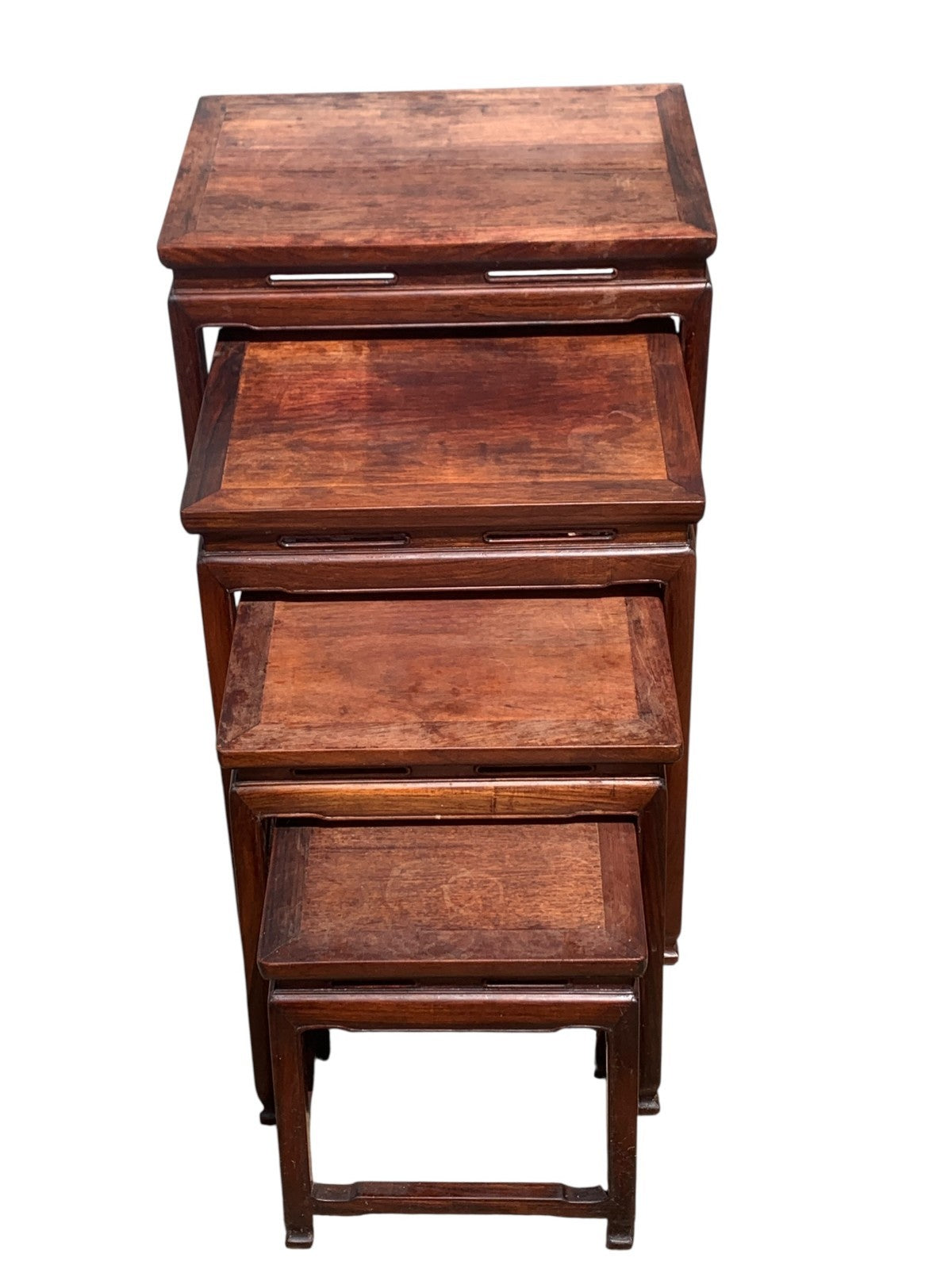 Antique Chinese Qing Dynasty (Tongzhi 1856-1875) Nest of Four Hardwood Tables