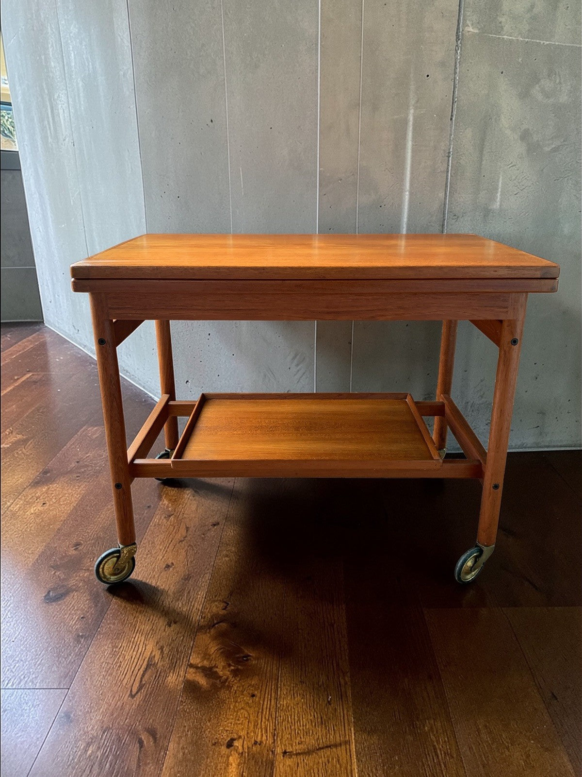 Kurt Østervig Model 112 Extendable Bar Cart, Danish Teak & Formica, Jason Mobler