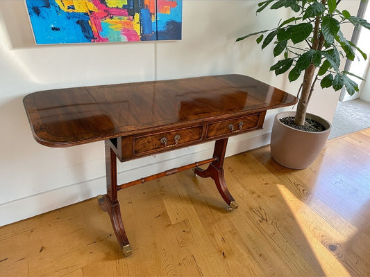 Exquisite Regency Mahogany Sofa Table – Rare Small Proportions, Hallway, Desk