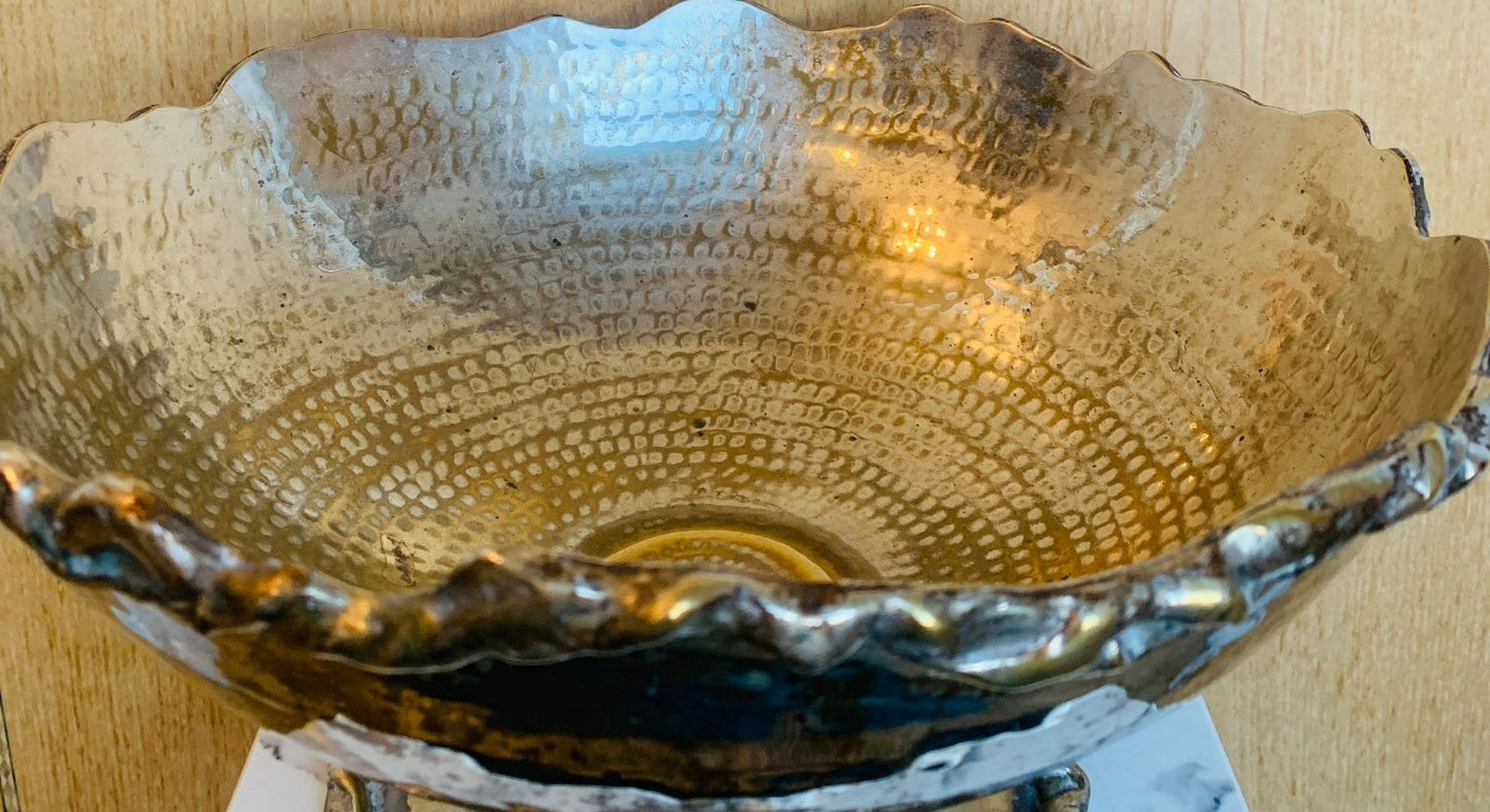 Rare Early Vintage Michael Aram Signed Serving Bowl & Servers Set  1989- 1995