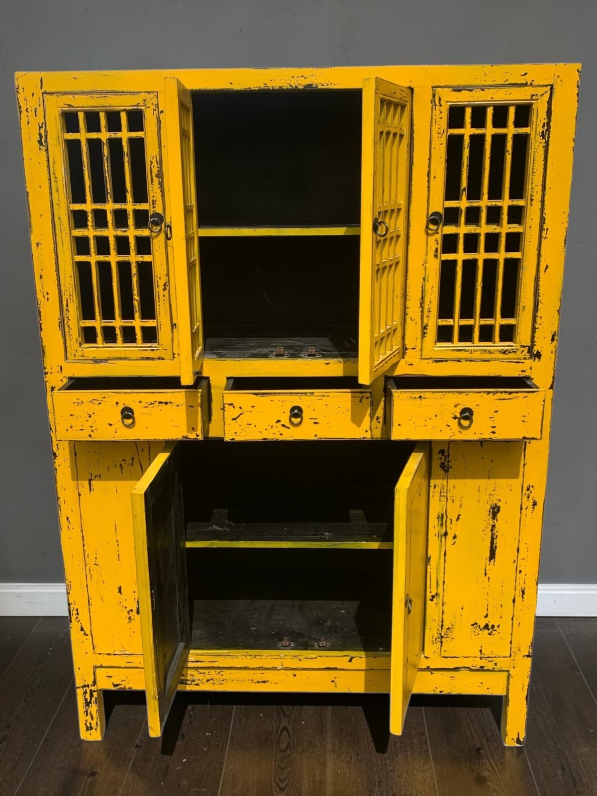 Vical Home Trieste High Sideboard , Jinan Yellow Chinese Rustic Style Cabinet