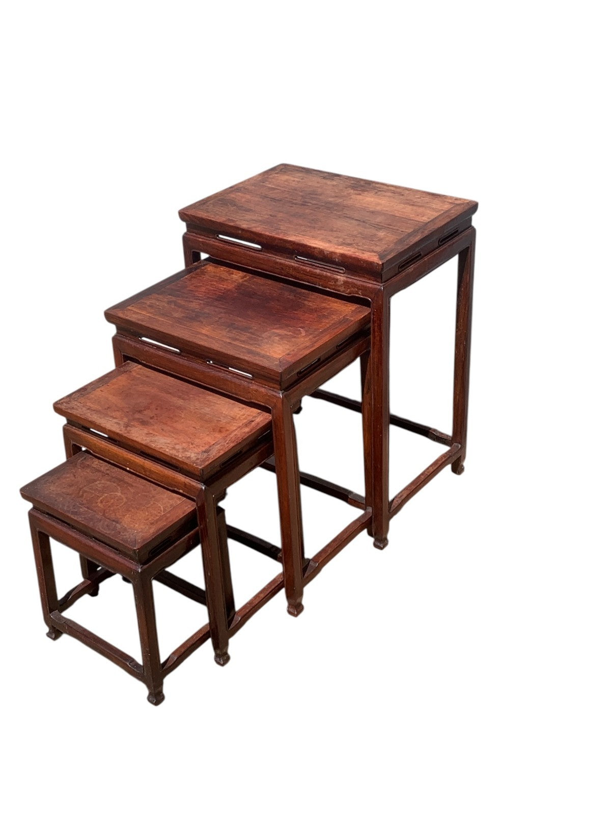 Antique Chinese Qing Dynasty (Tongzhi 1856-1875) Nest of Four Hardwood Tables