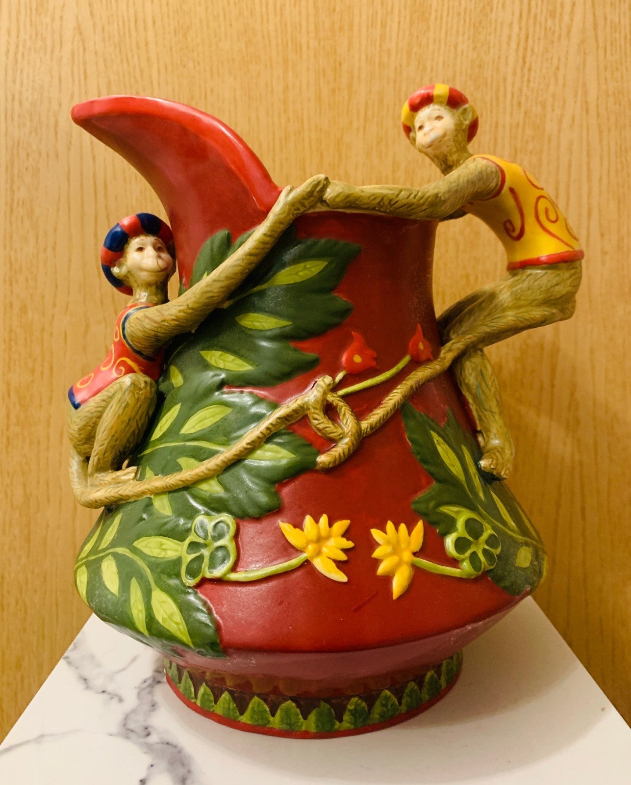 Striking Decorative Monkey Pitcher / Jug (Majolica Minton Style Tribute)