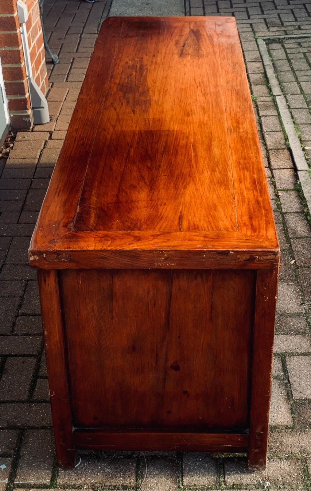 Antique Chinese Elm "Kang" Cabinet Low Long Sideboard Cupboard TV Media Console
