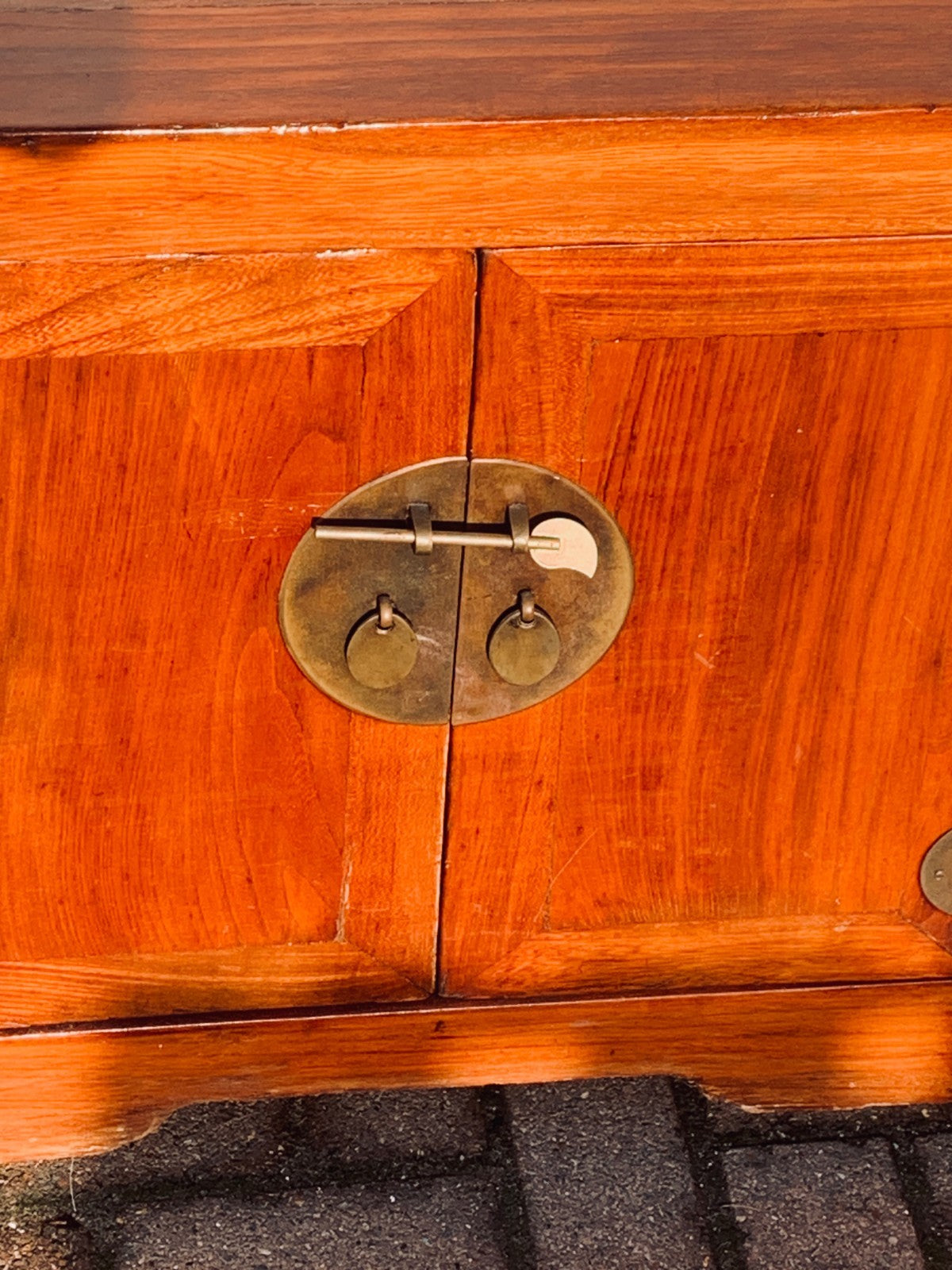 Antique Chinese Elm "Kang" Cabinet Low Long Sideboard Cupboard TV Media Console