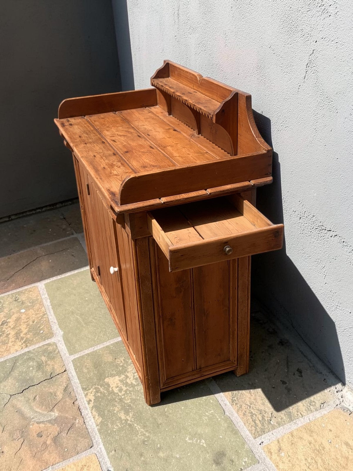 Antique Victorian Stripped Pine Chiffonier Sideboard Cupboard  c.1890