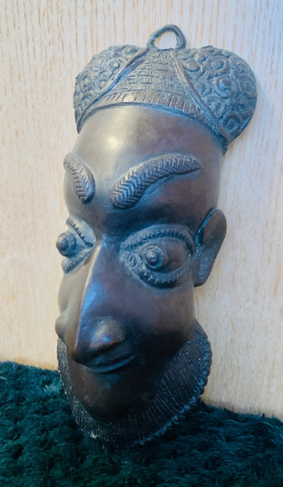 Antique / Vintage West African Bronze Ceremonia Pendant Plaque – Edo/Benin Style