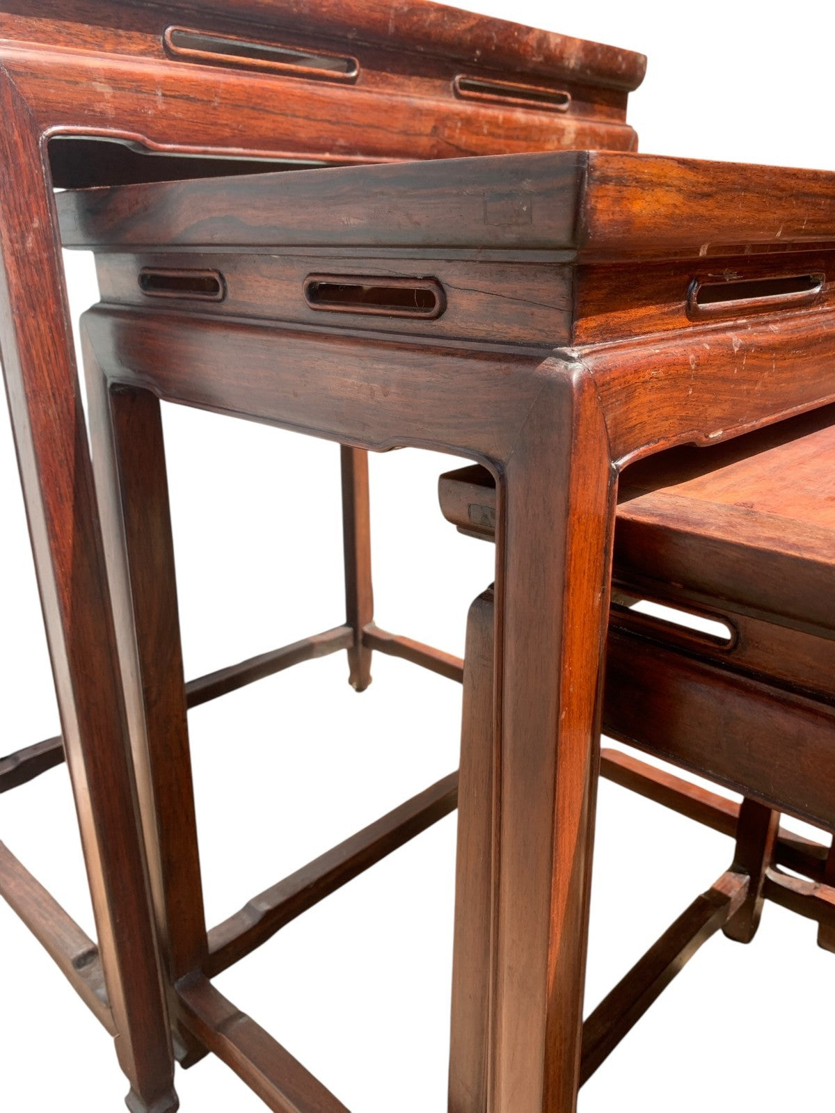 Antique Chinese Qing Dynasty (Tongzhi 1856-1875) Nest of Four Hardwood Tables