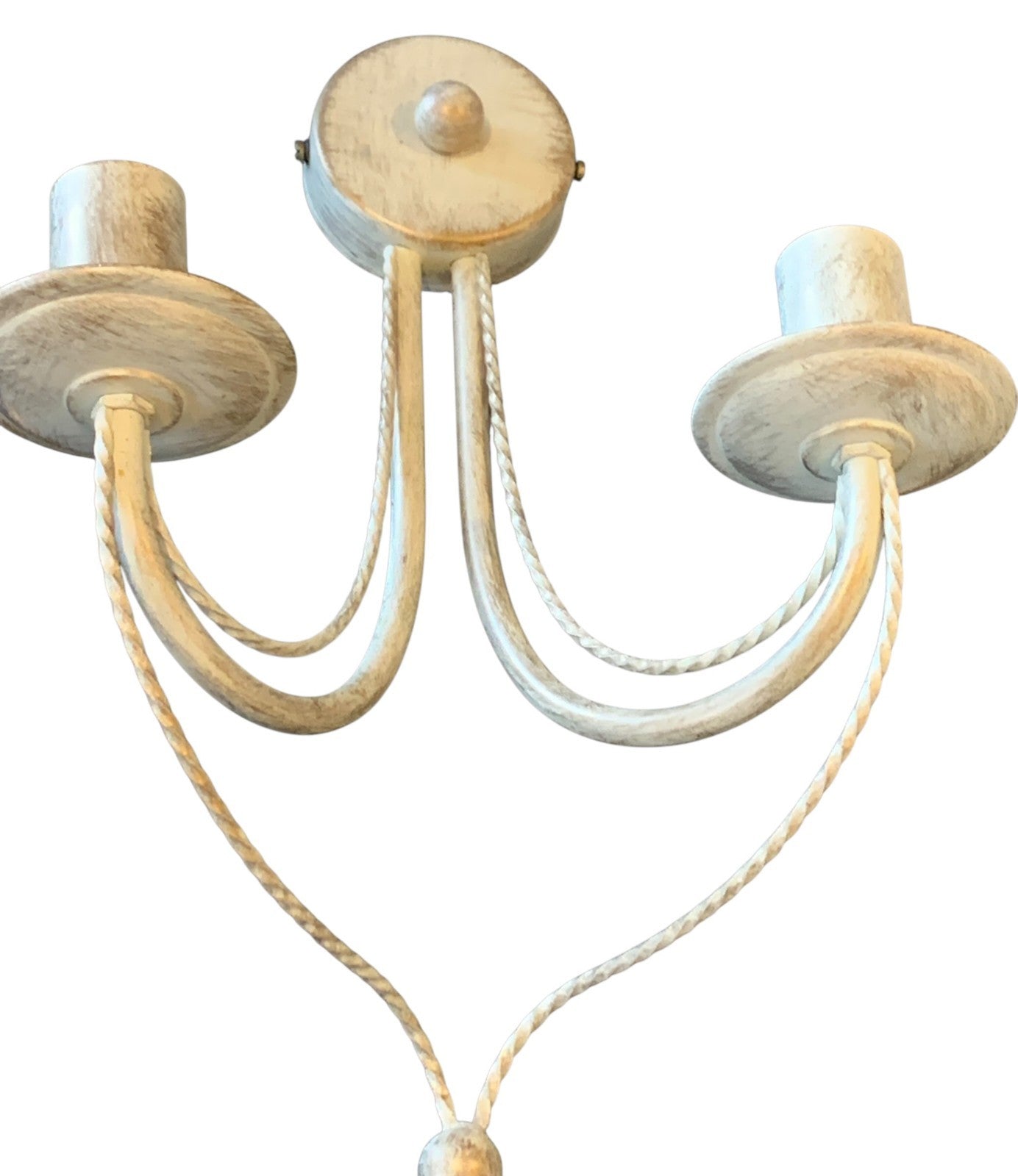 Pair of Franklite ‘Philly’ Twin Wall Lights – Cream Ironwork, Hand-Painted Gold