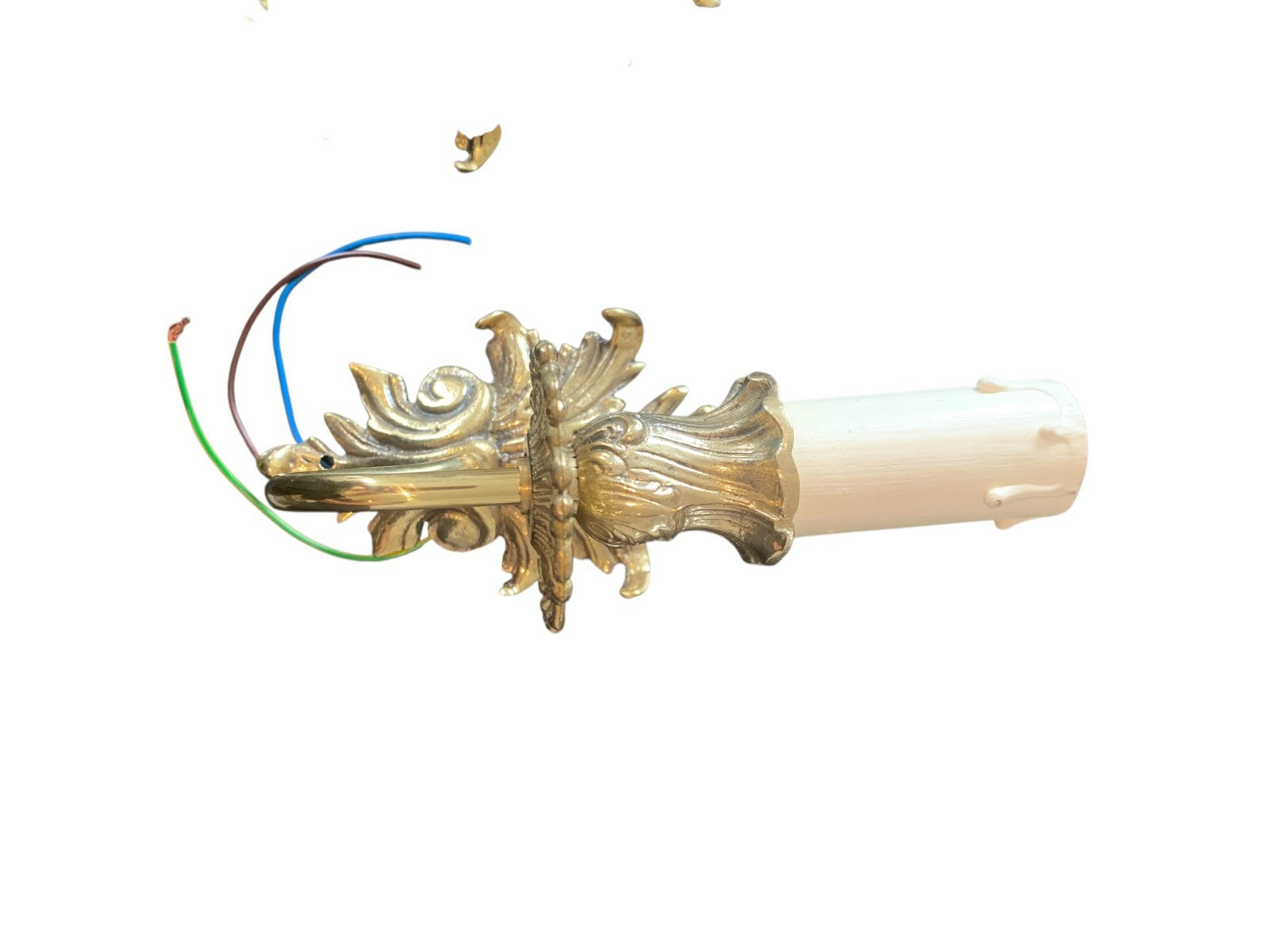 Pair of Compact French Style Solid Brass ‘Dauphine’ Single Wall Lights by Impex