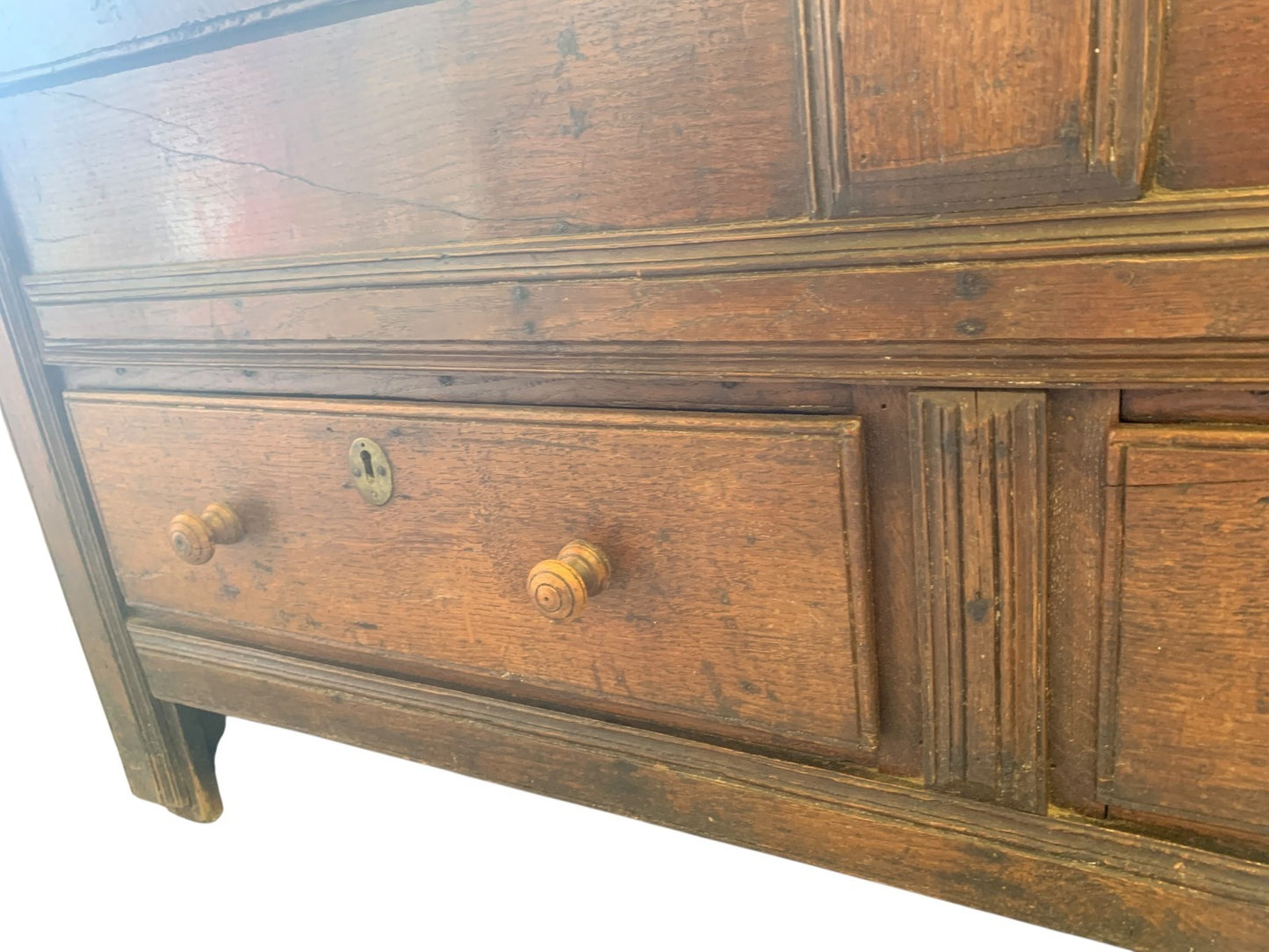 Antique Georgian Oak Mule Chest Blanket Box Drawers Coffee Table Trunk c.1800
