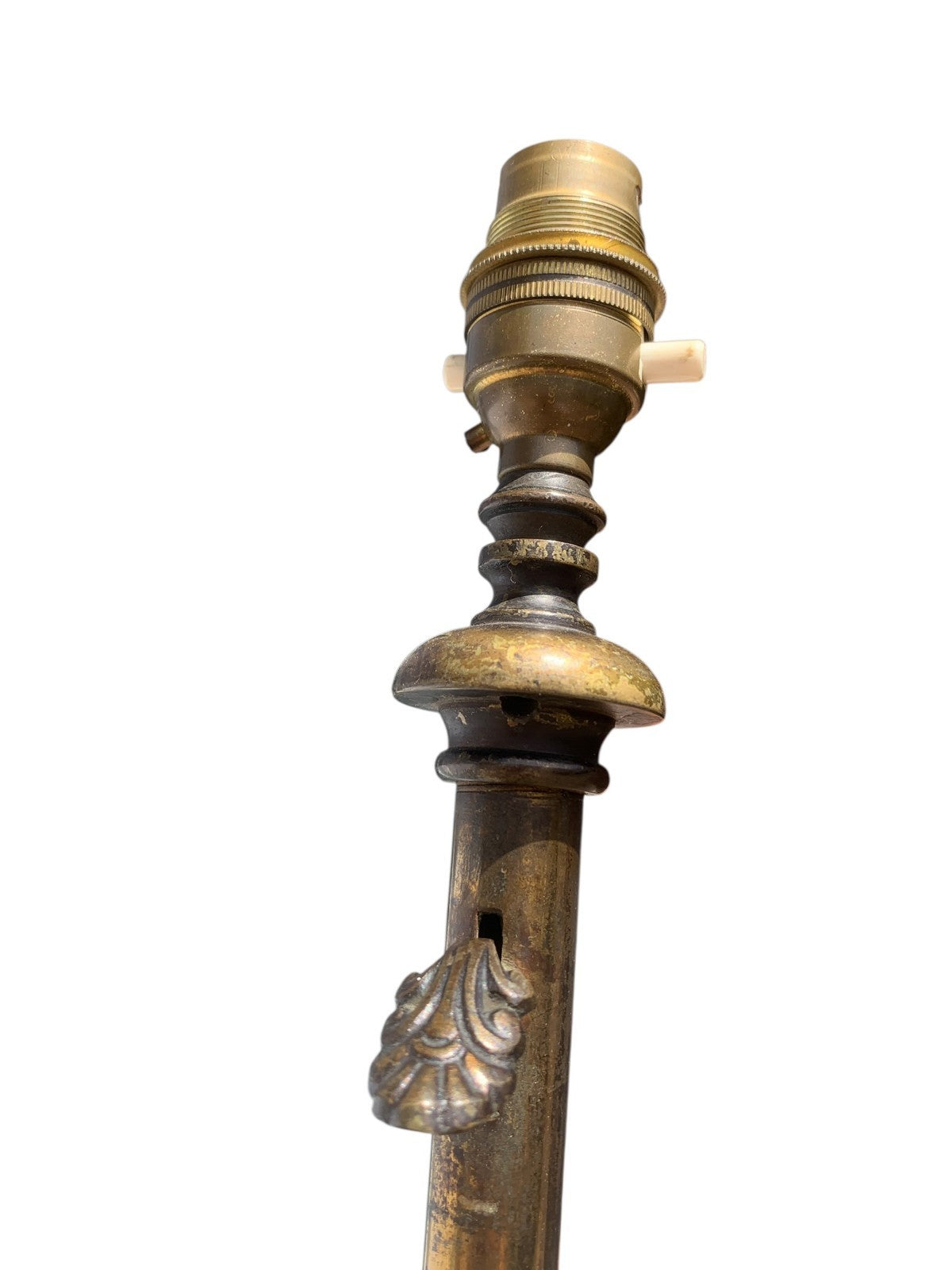 Antique Japanese Meiji Bronze Floor Lamp Base Oriental Dragon Turtle Light c1890