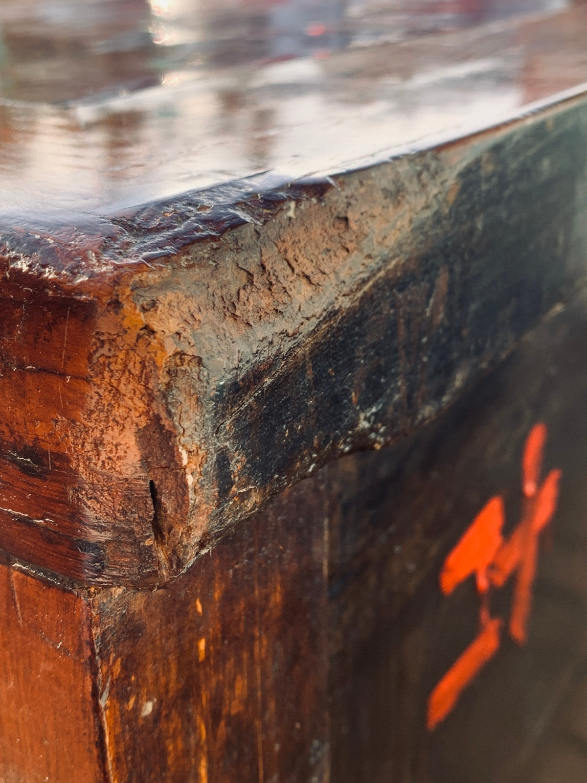 Antique Chinese Elm "Kang" Cabinet Low Long Sideboard Cupboard TV Media Console