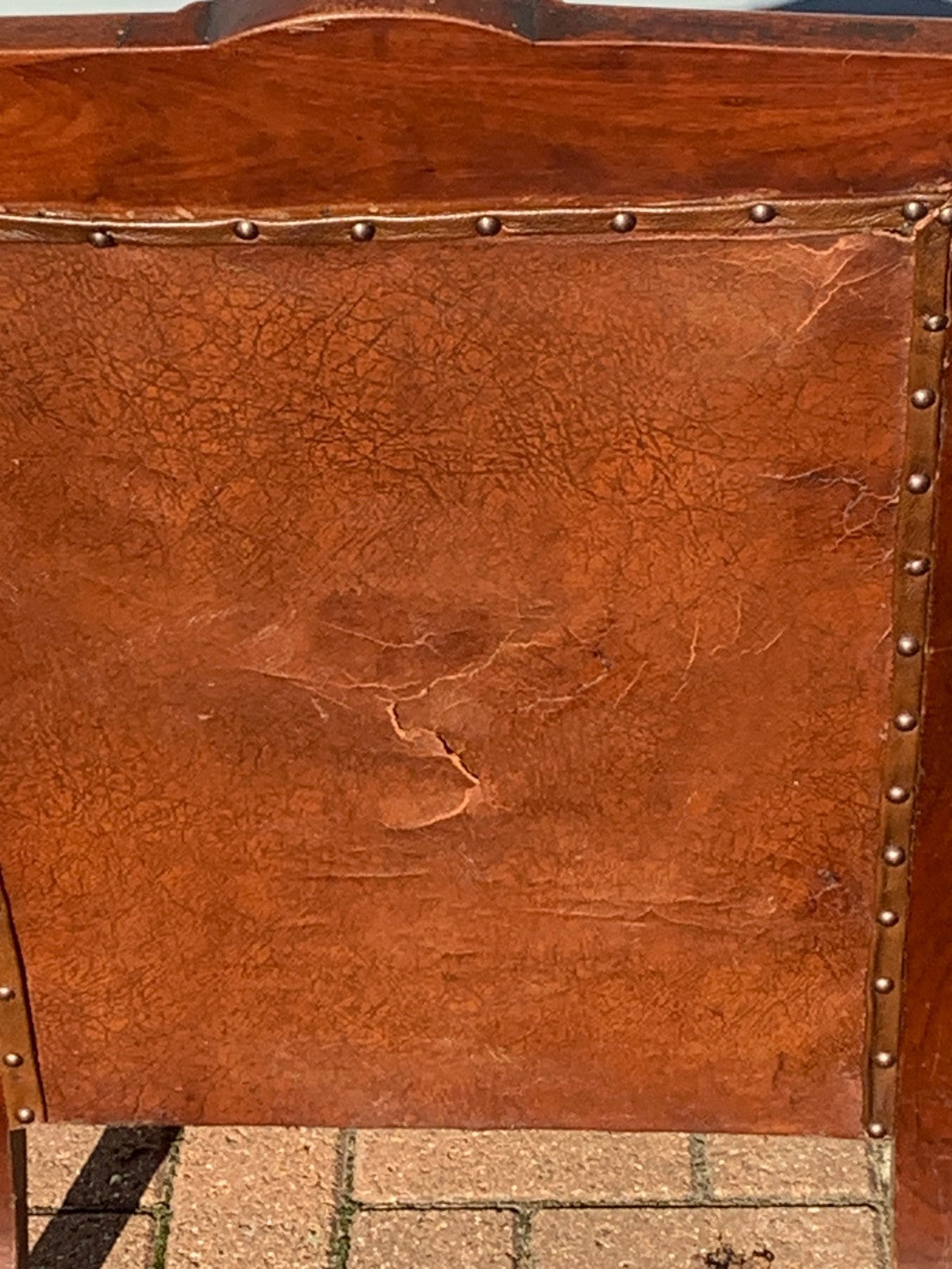 Antique Victorian Leather Library Chair on Castors c 1840's