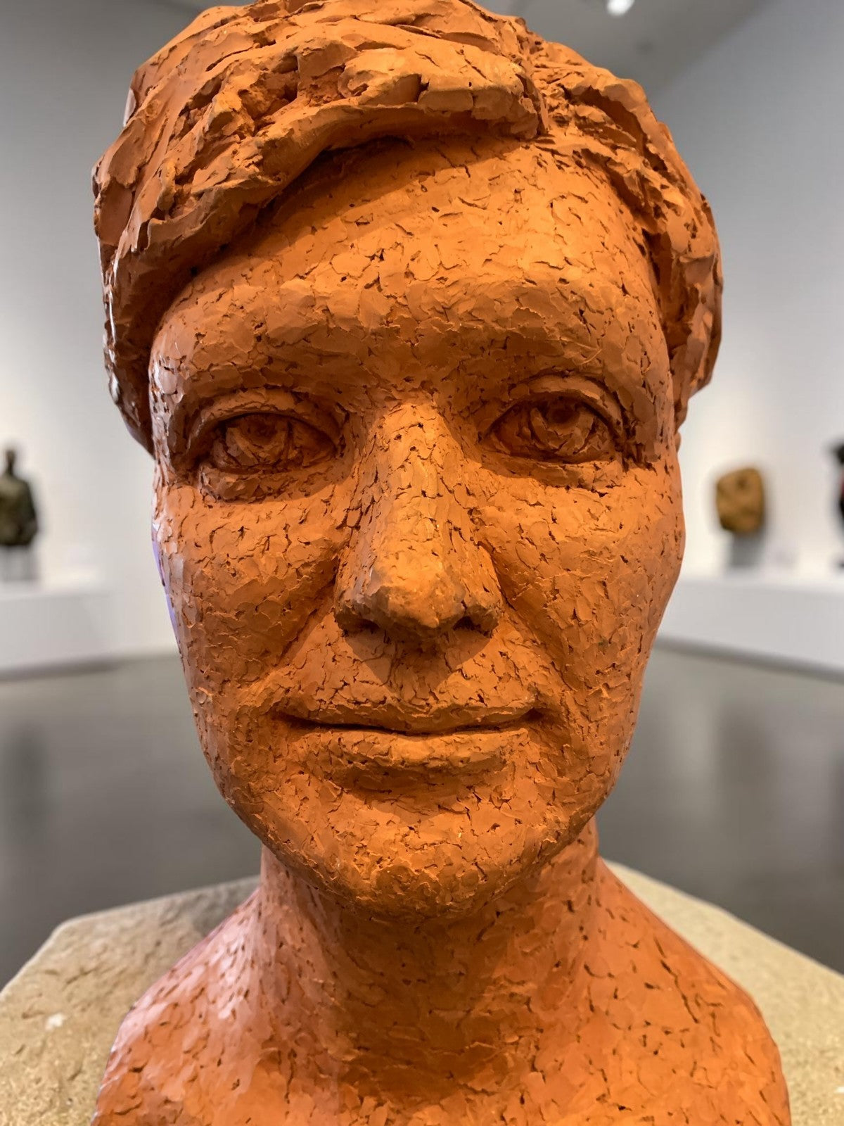 Large Contemporary Studio Art Terracotta Female Portrait Bust Late 20th Century
