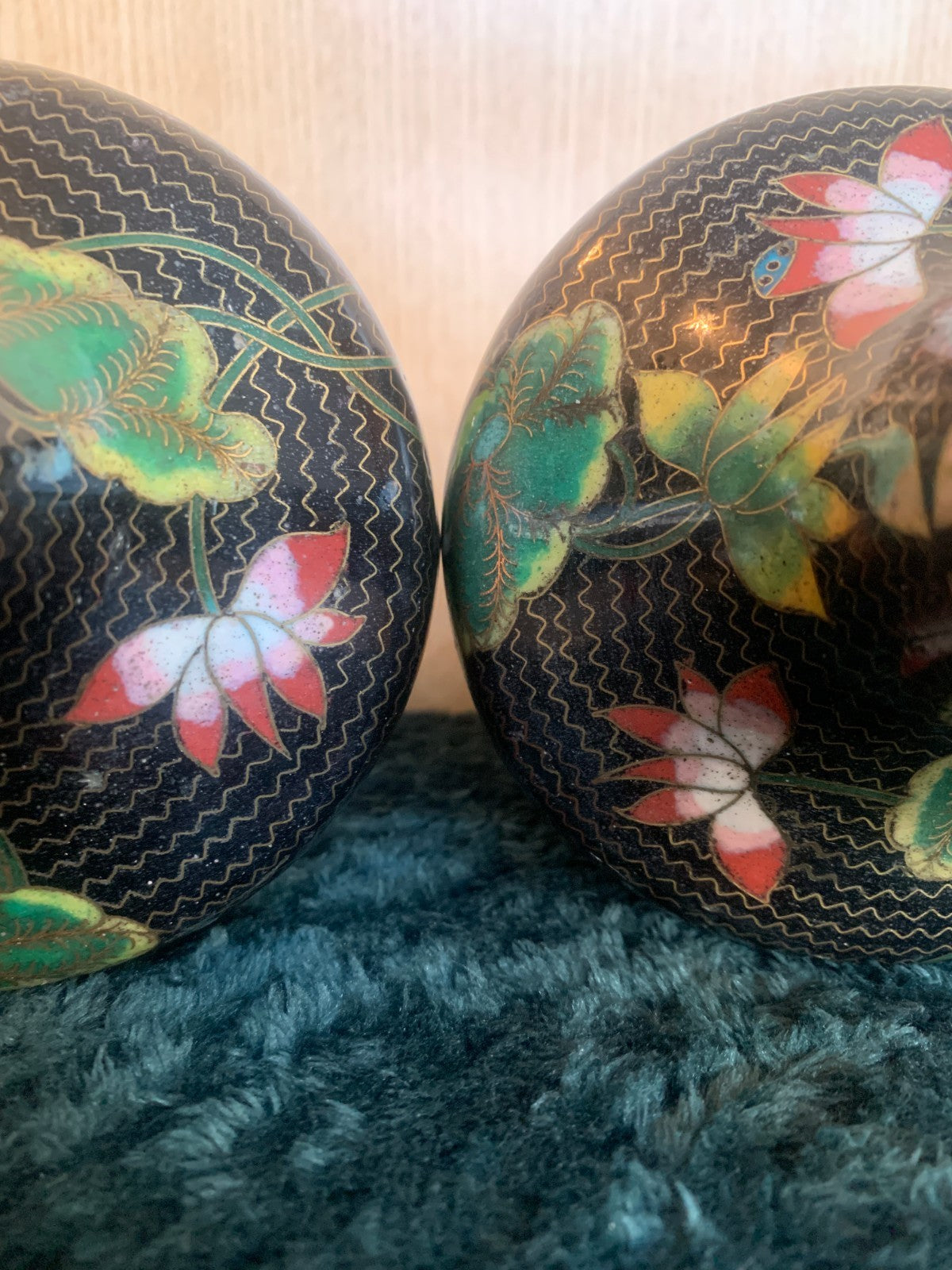 Antique Meiji Pair of Japanese Meiji Period Cloisonné Vases with Koi Carp