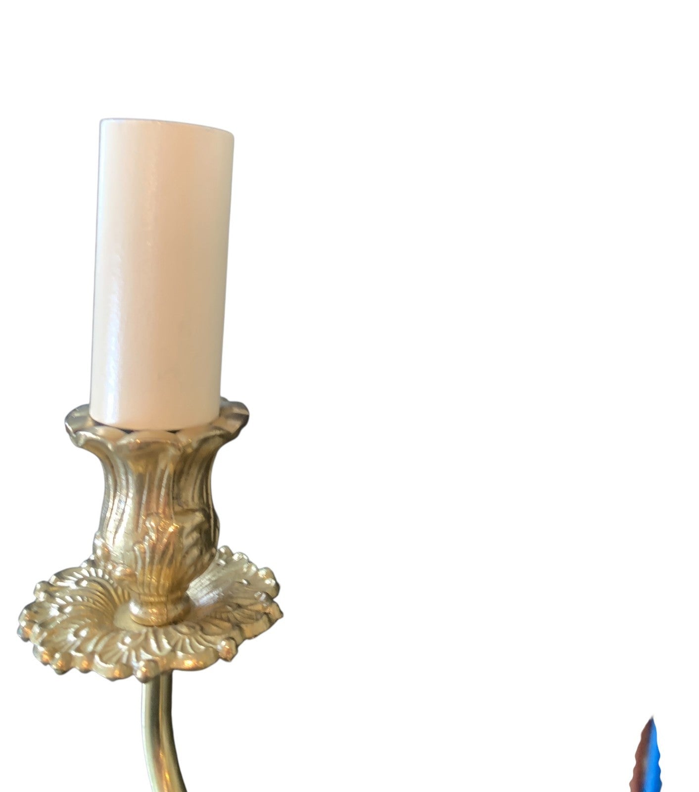 Set of Three Handmade French Rococo Style Brass Twin Candle Wall Lights by Impex