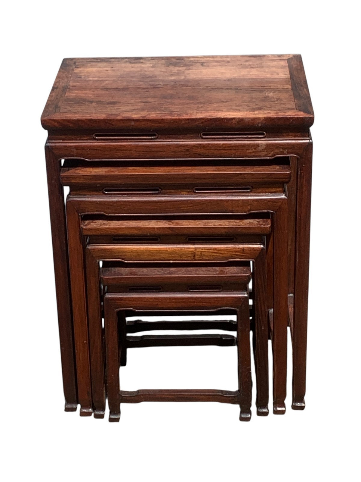 Antique Chinese Qing Dynasty (Tongzhi 1856-1875) Nest of Four Hardwood Tables