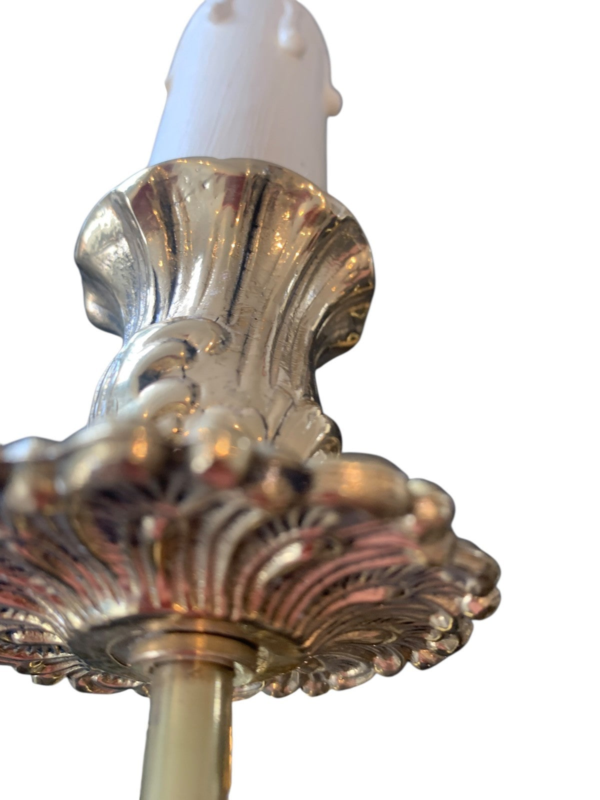Pair of Compact French Style Solid Brass ‘Dauphine’ Single Wall Lights by Impex