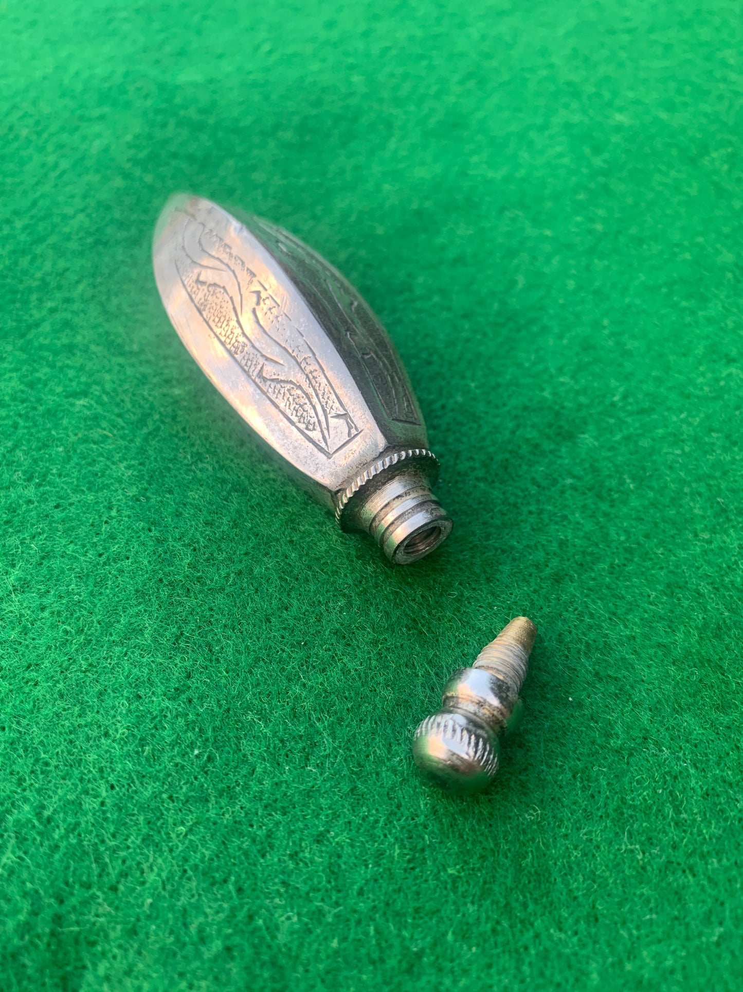 Antique (early 1900’s) Silver Plated Middle Eastern Scent/Kohl Bottle