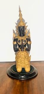Large & Heavy Vintage Thai Teppanom Temple Guardian Angel Buddha Gilded Statue Figurine