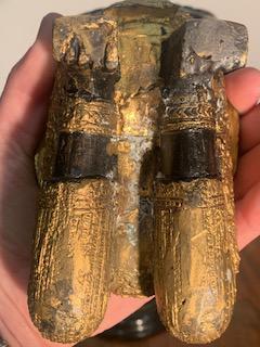 Large & Heavy Vintage Thai Teppanom Temple Guardian Angel Buddha Gilded Statue Figurine