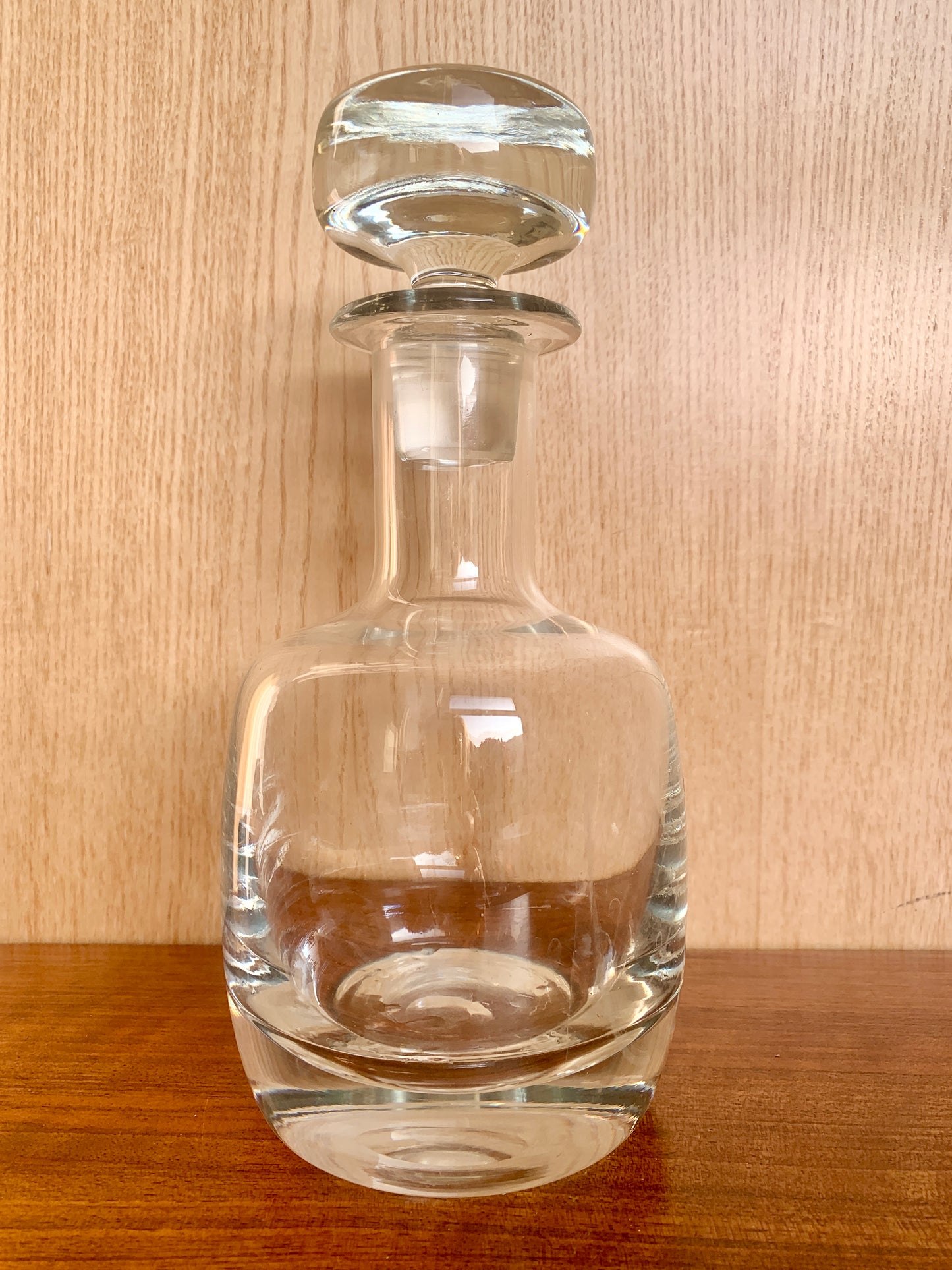Vintage Heavy Glass Krosno Decanter Mid-Century Modern Carafe