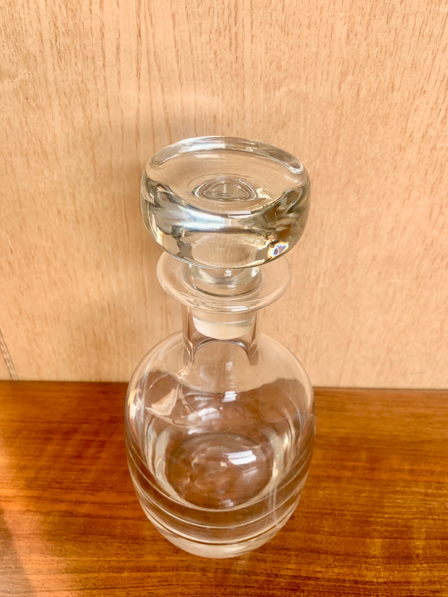 Vintage Heavy Glass Krosno Decanter Mid-Century Modern Carafe