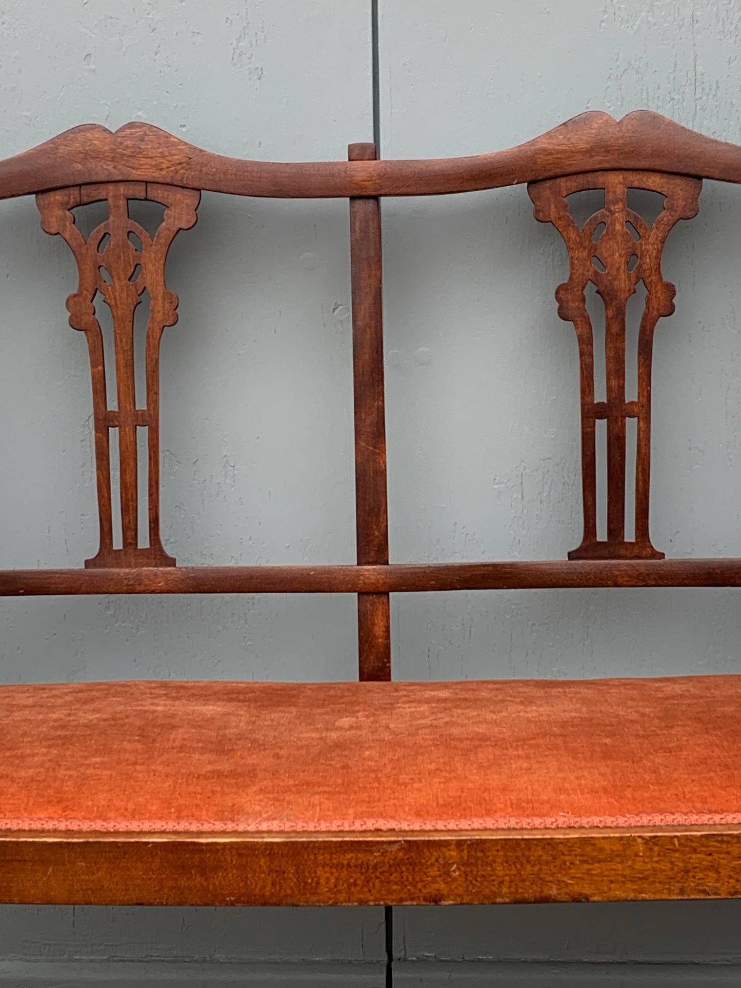 Antique Edwardian c1900's Mahogany Parlour Coach Settee