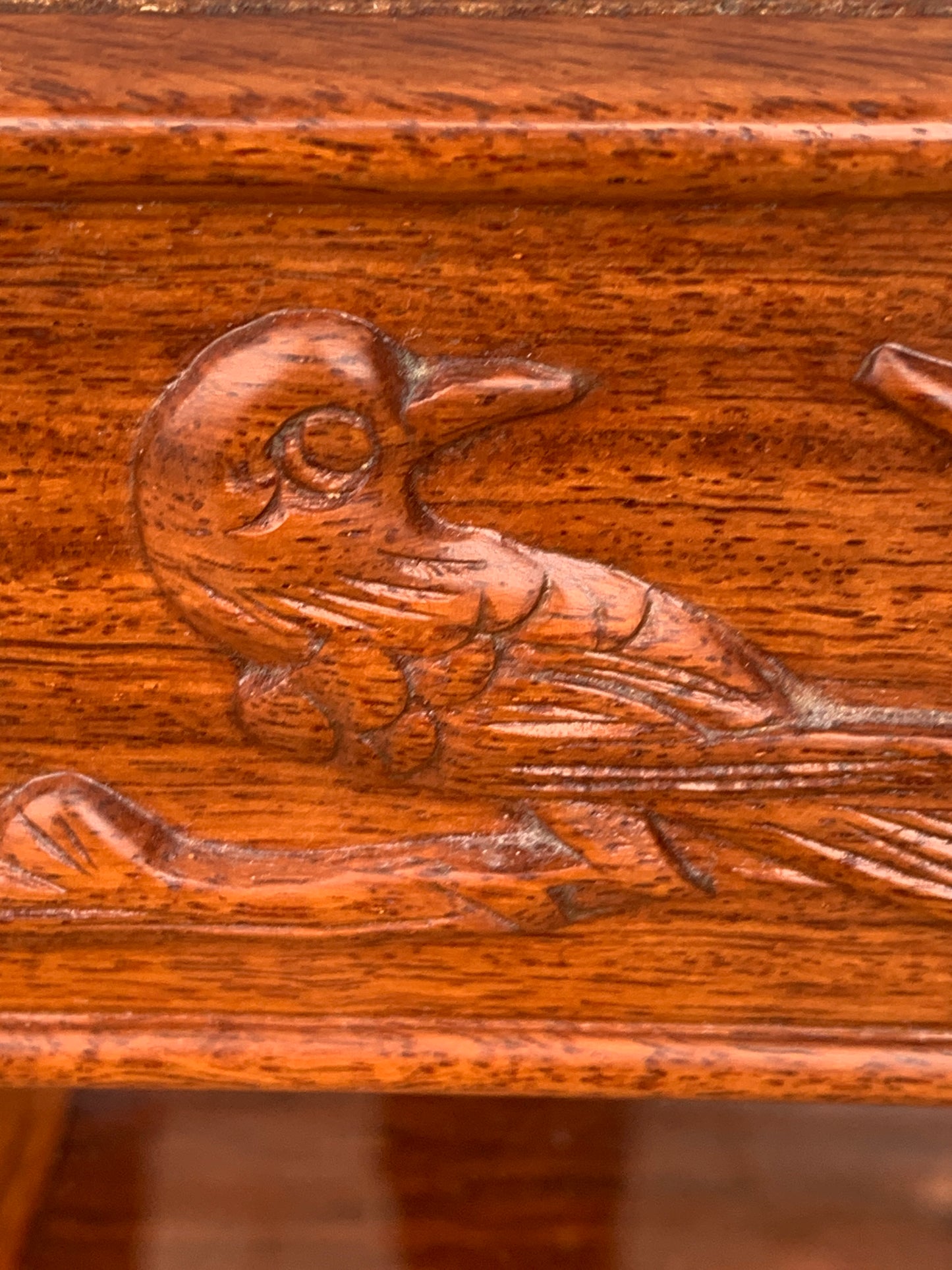 Oriental Hardwood 'Puzzle' Display Cabinet with Mirrored Back with Lock & Key.