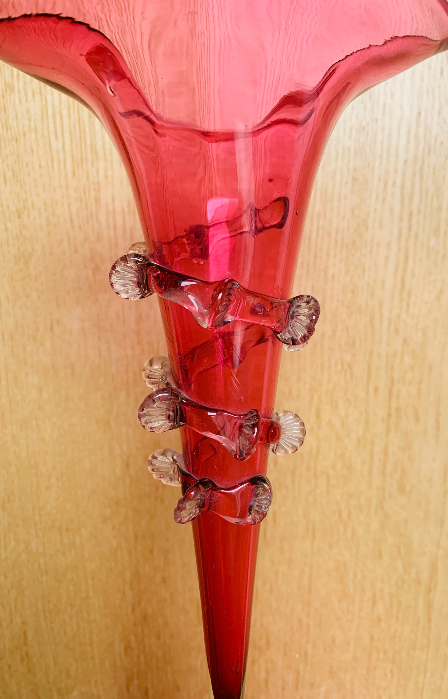 Antique Victorian 1880's Ruby / Cranberry Glass Epergne Table Centrepiece