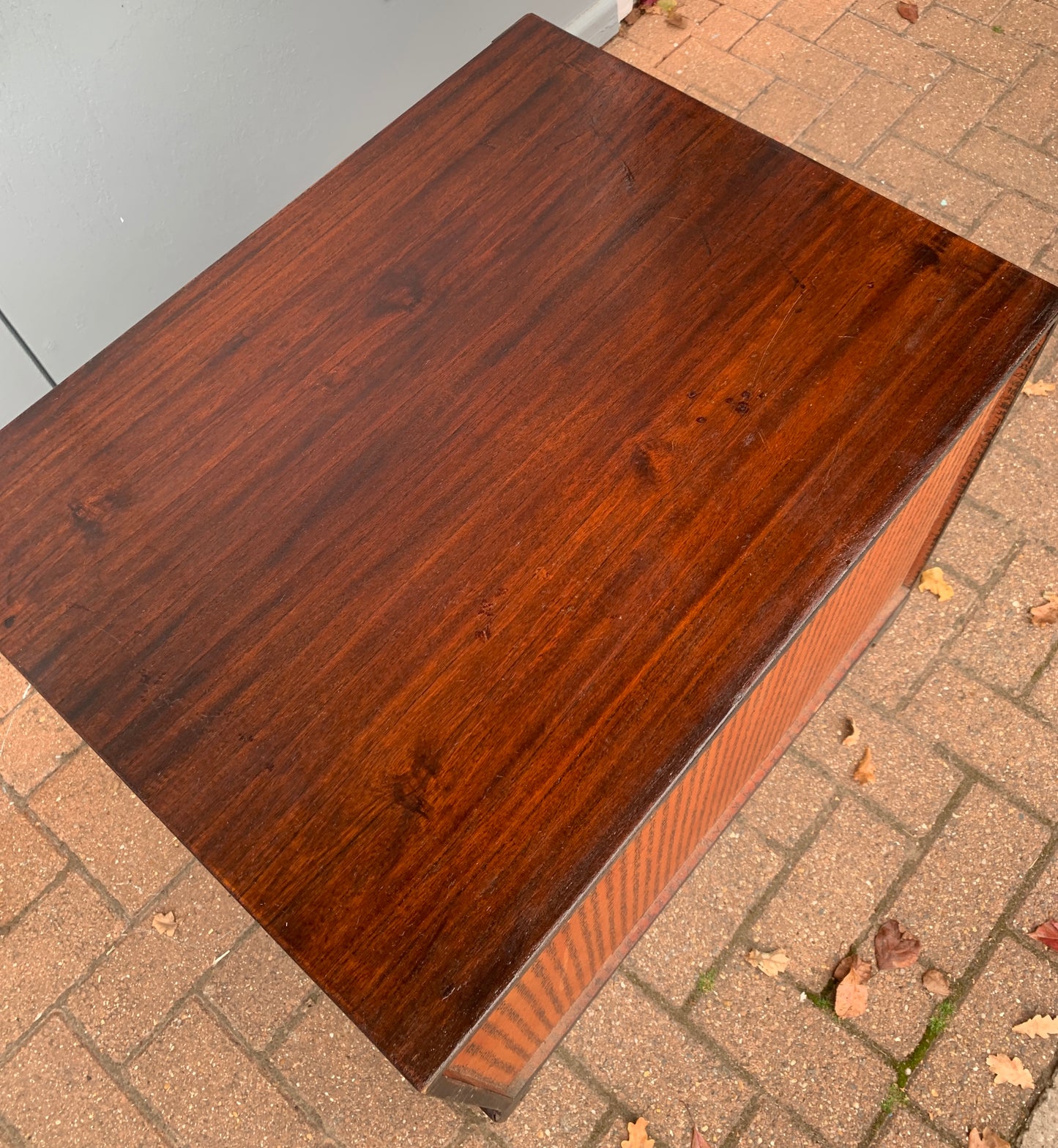 Antique Korean Bandaji / Tansu Chest with Working Fish Lock and Hanji Calligraphy Lining