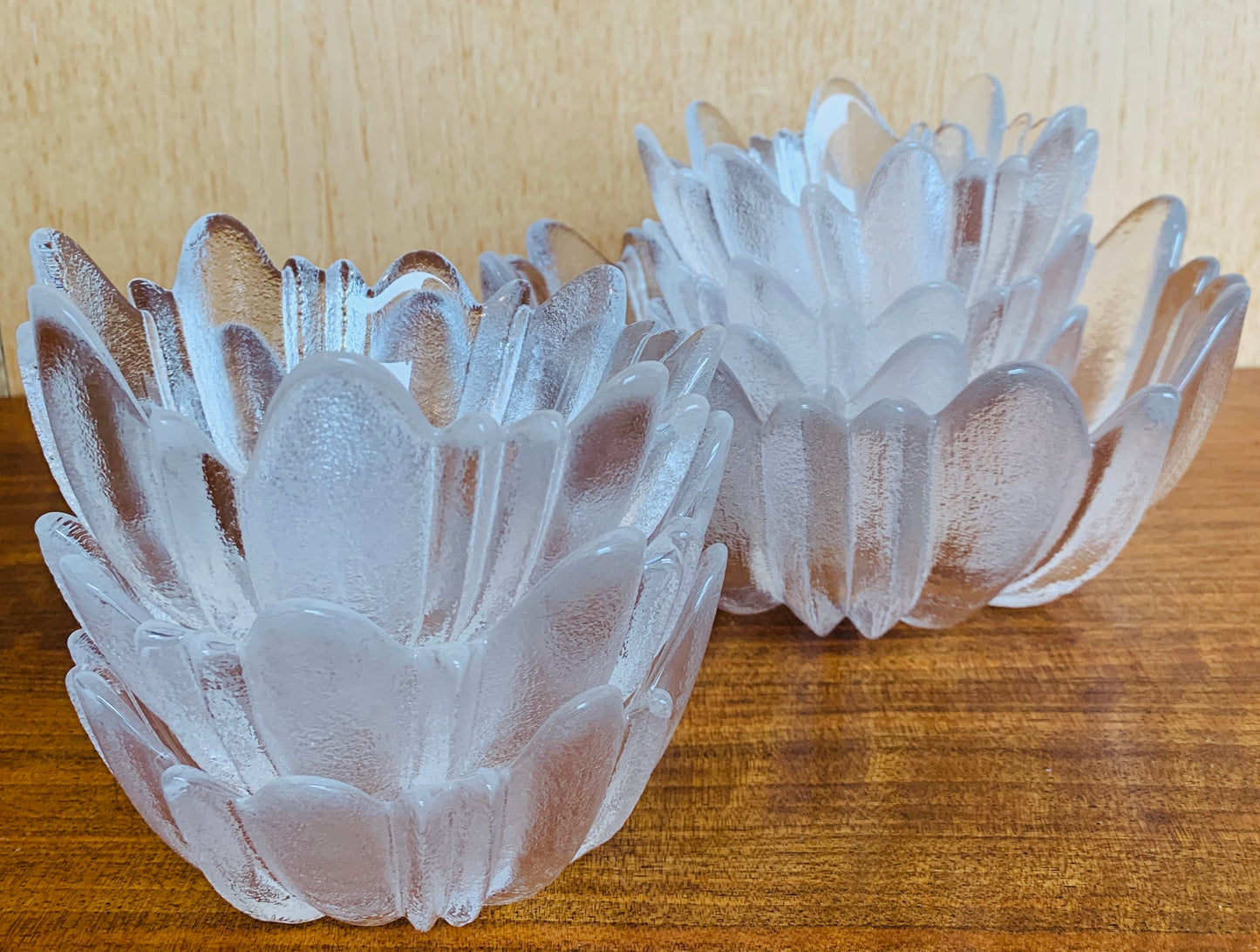 Complete Set Vintage Dartington Lead Crystal Frank Thrower ‘Hollywood’ Petal Dishes