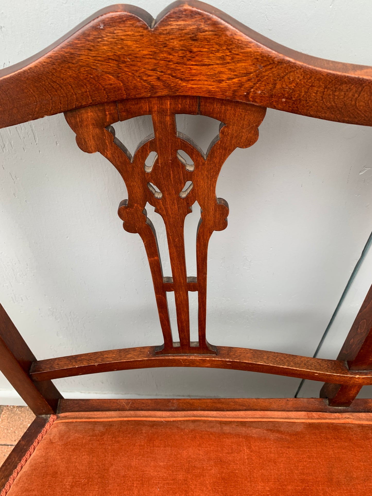 Antique Edwardian c1900's Mahogany Parlour Coach Settee