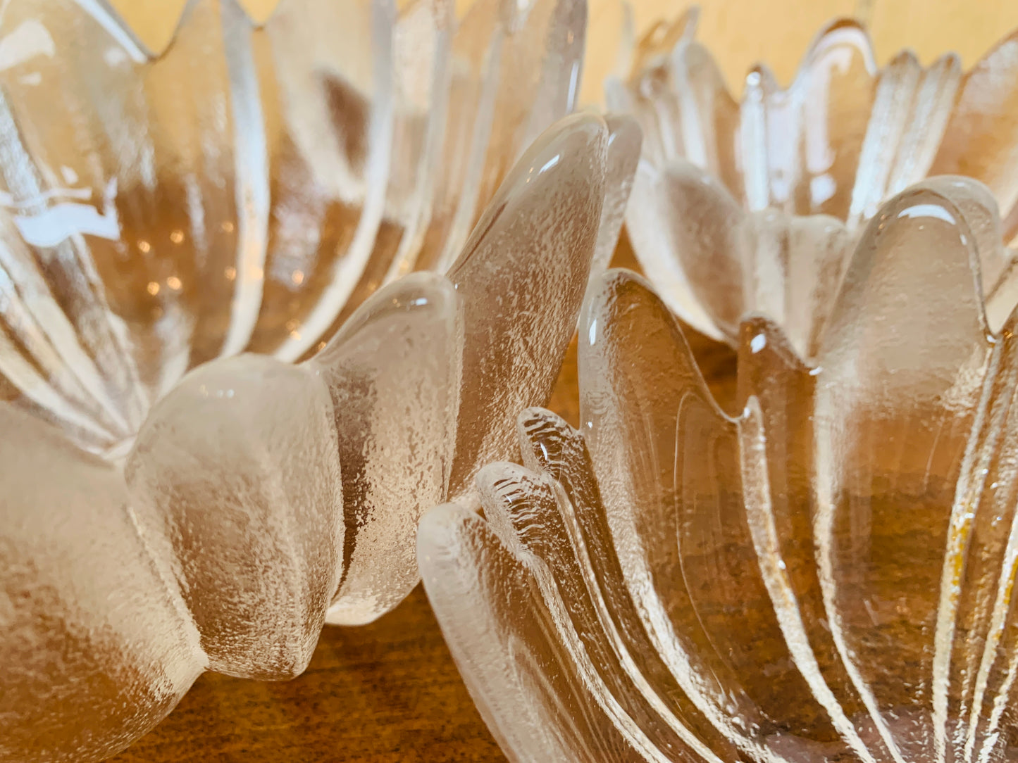 Complete Set Vintage Dartington Lead Crystal Frank Thrower ‘Hollywood’ Petal Dishes