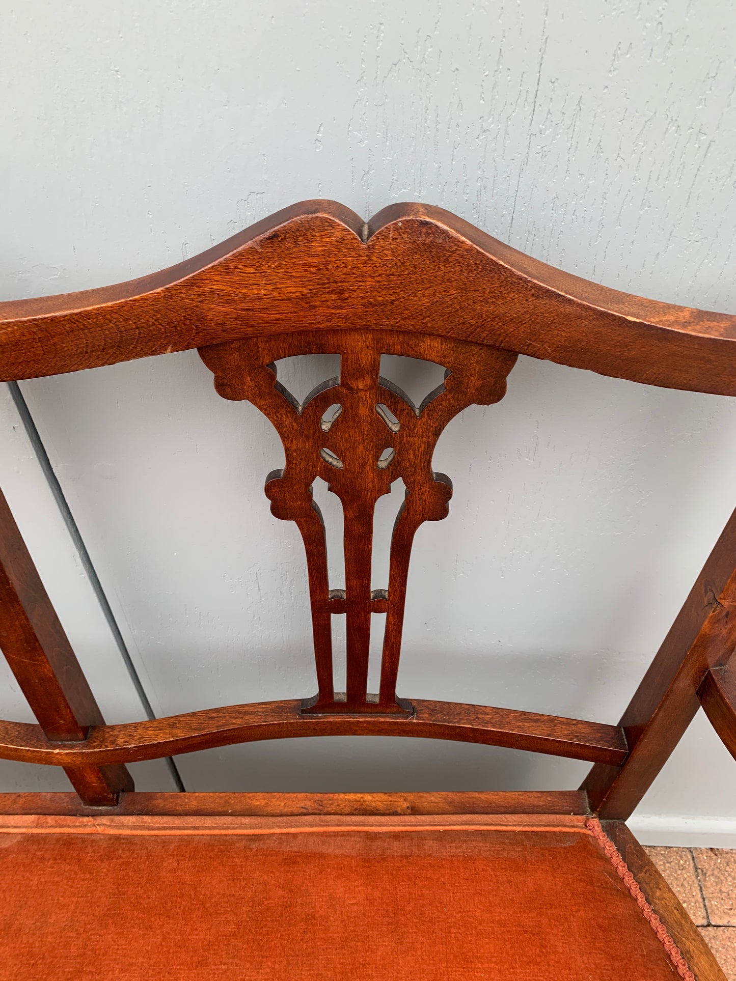 Antique Edwardian c1900's Mahogany Parlour Coach Settee