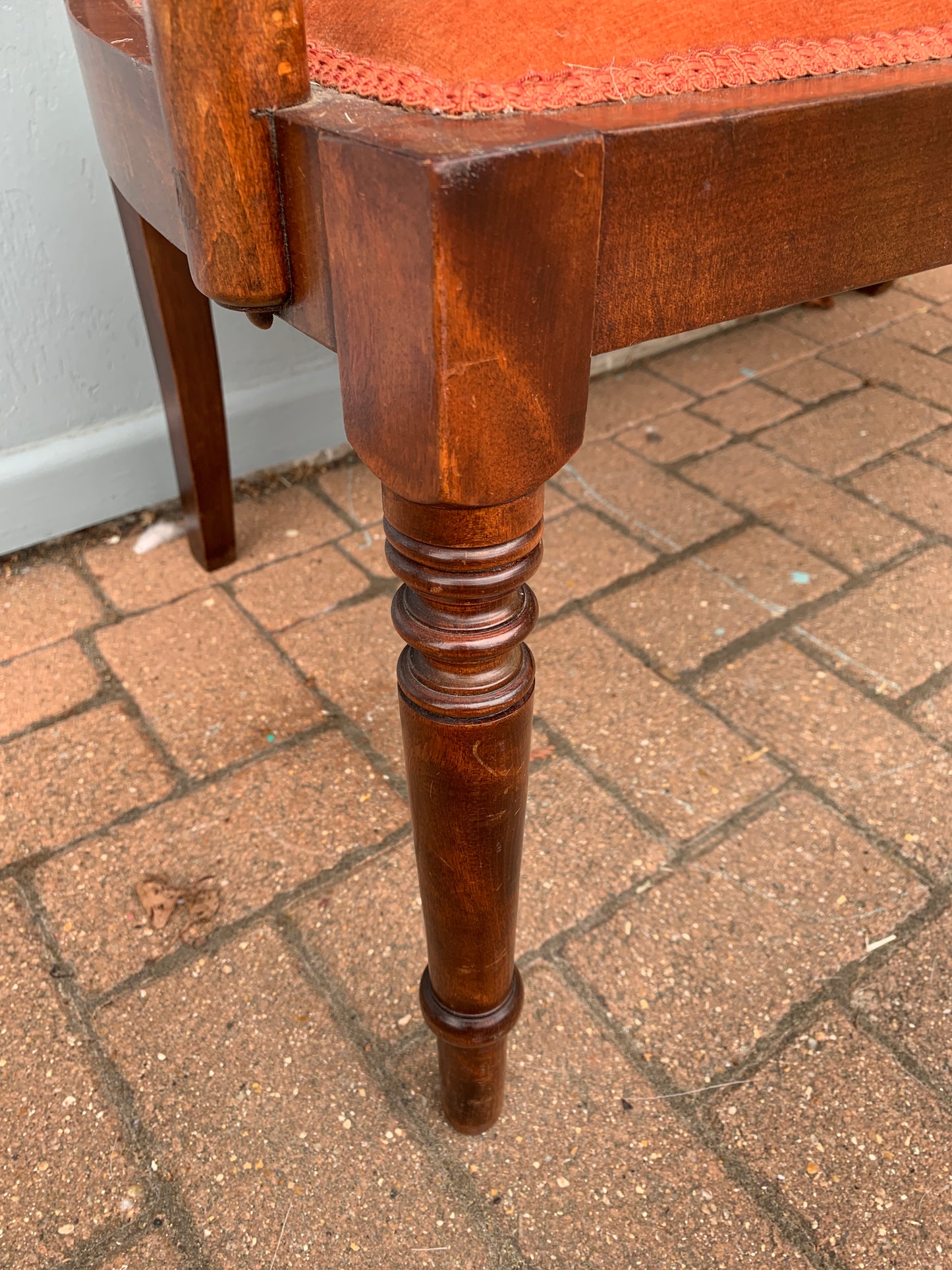 Antique Edwardian c1900's Mahogany Parlour Coach Settee