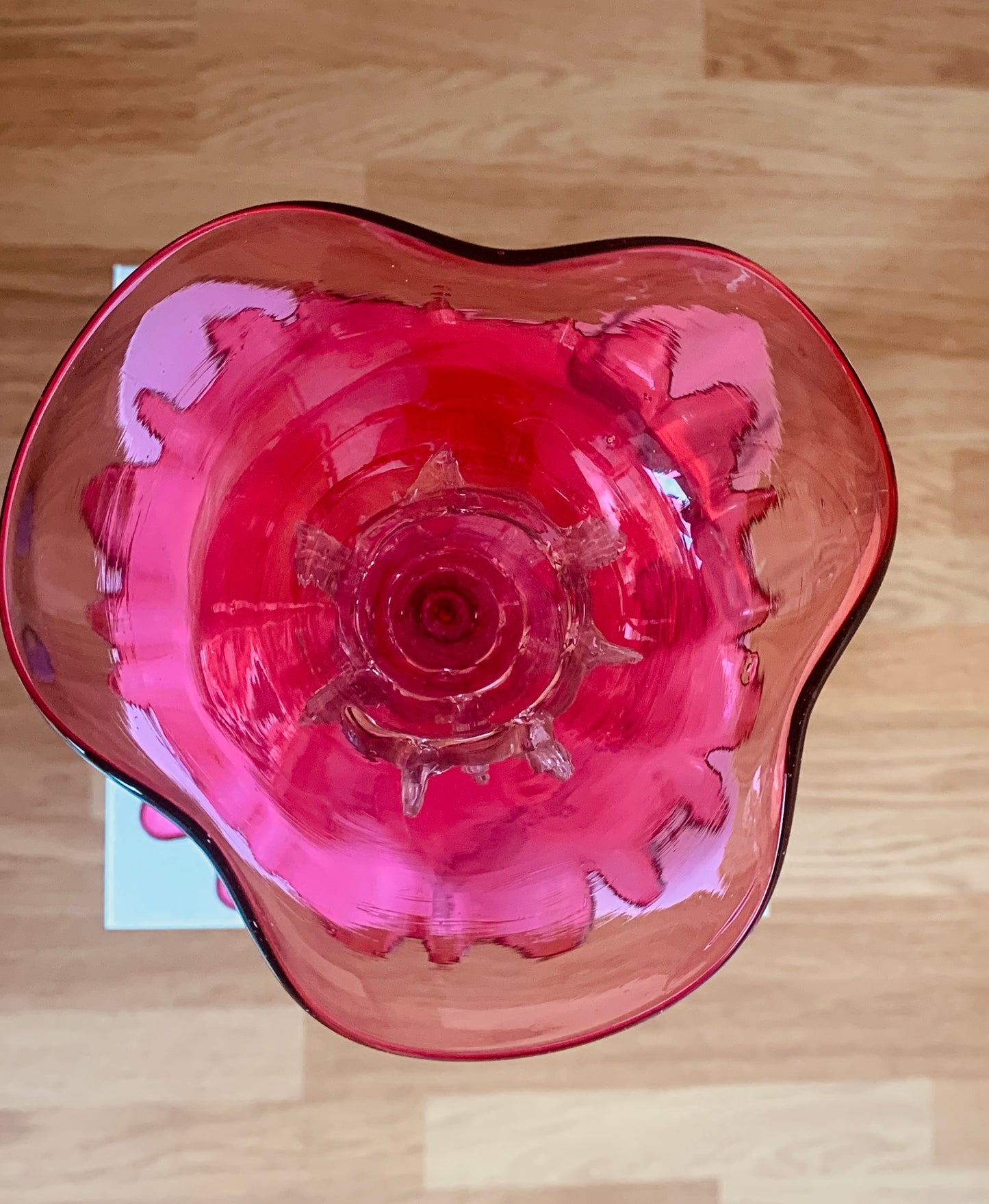 Antique Victorian 1880's Ruby / Cranberry Glass Epergne Table Centrepiece