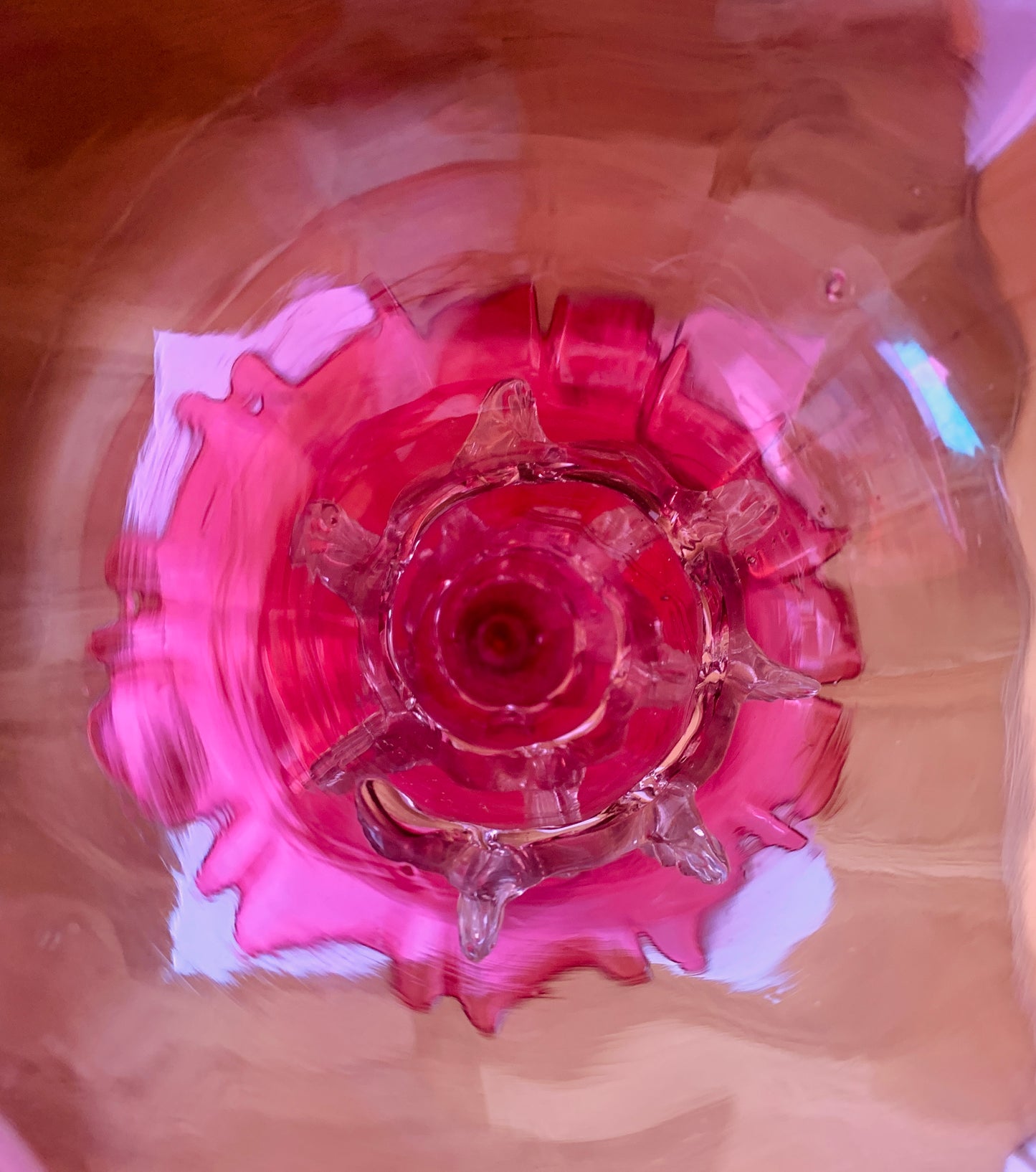 Antique Victorian 1880's Ruby / Cranberry Glass Epergne Table Centrepiece