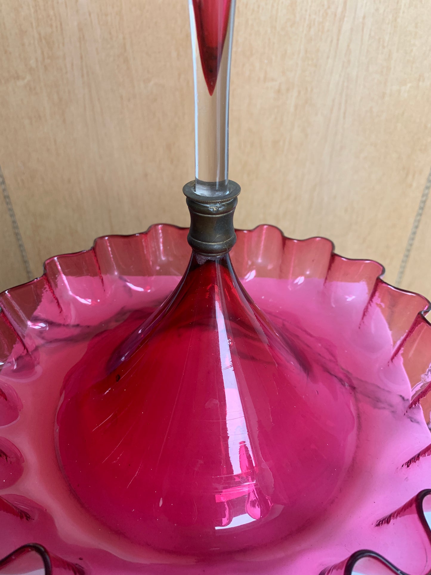 Antique Victorian 1880's Ruby / Cranberry Glass Epergne Table Centrepiece