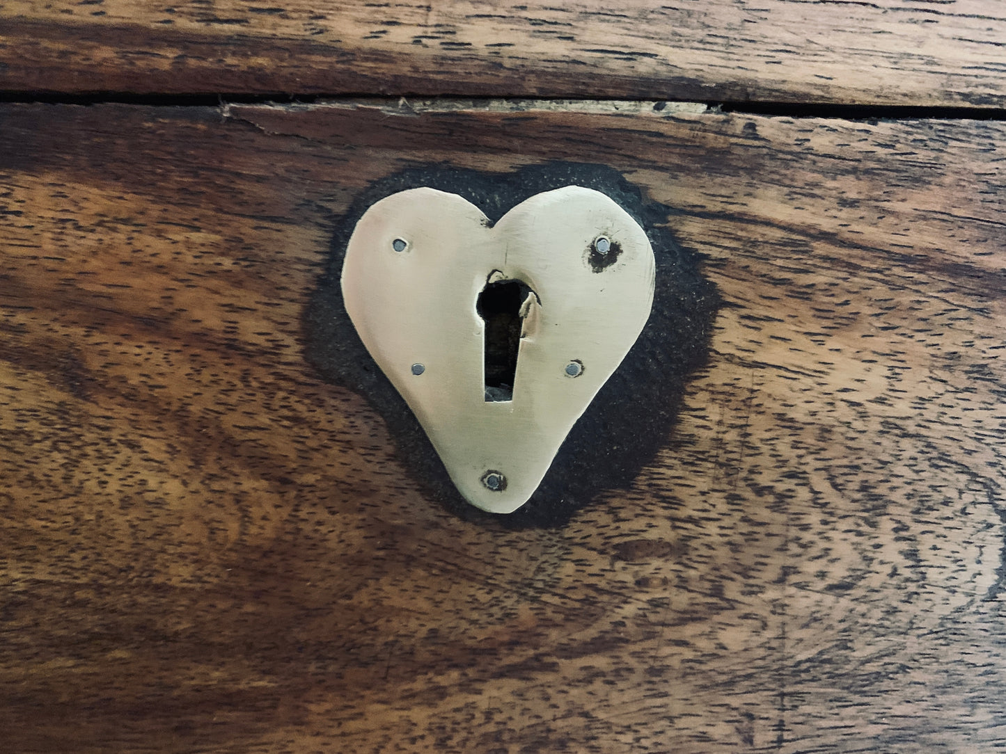 19th Victorian Brass Bound Teak Wood Campaign Chest, Liquor Box