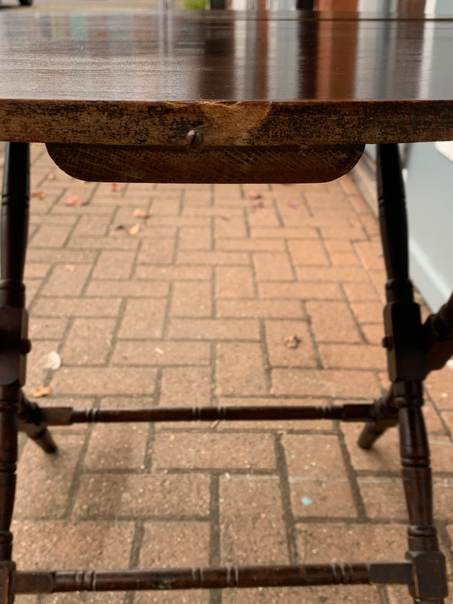 Antique Victorian Thornton & Herne London Campaign Folding Coaching Table