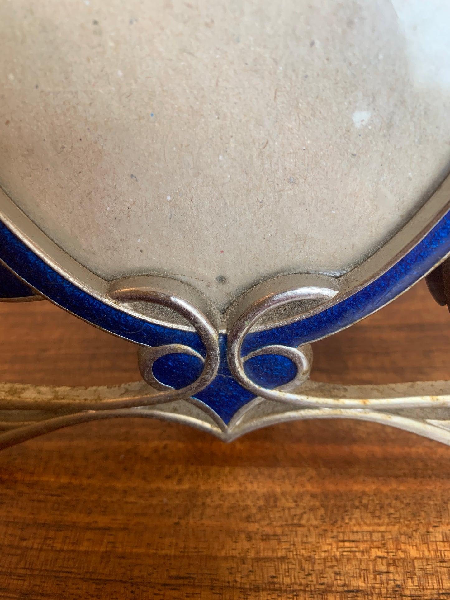 Vintage Art Nouveau Style Metal & Enamel Swirl Photo Frame